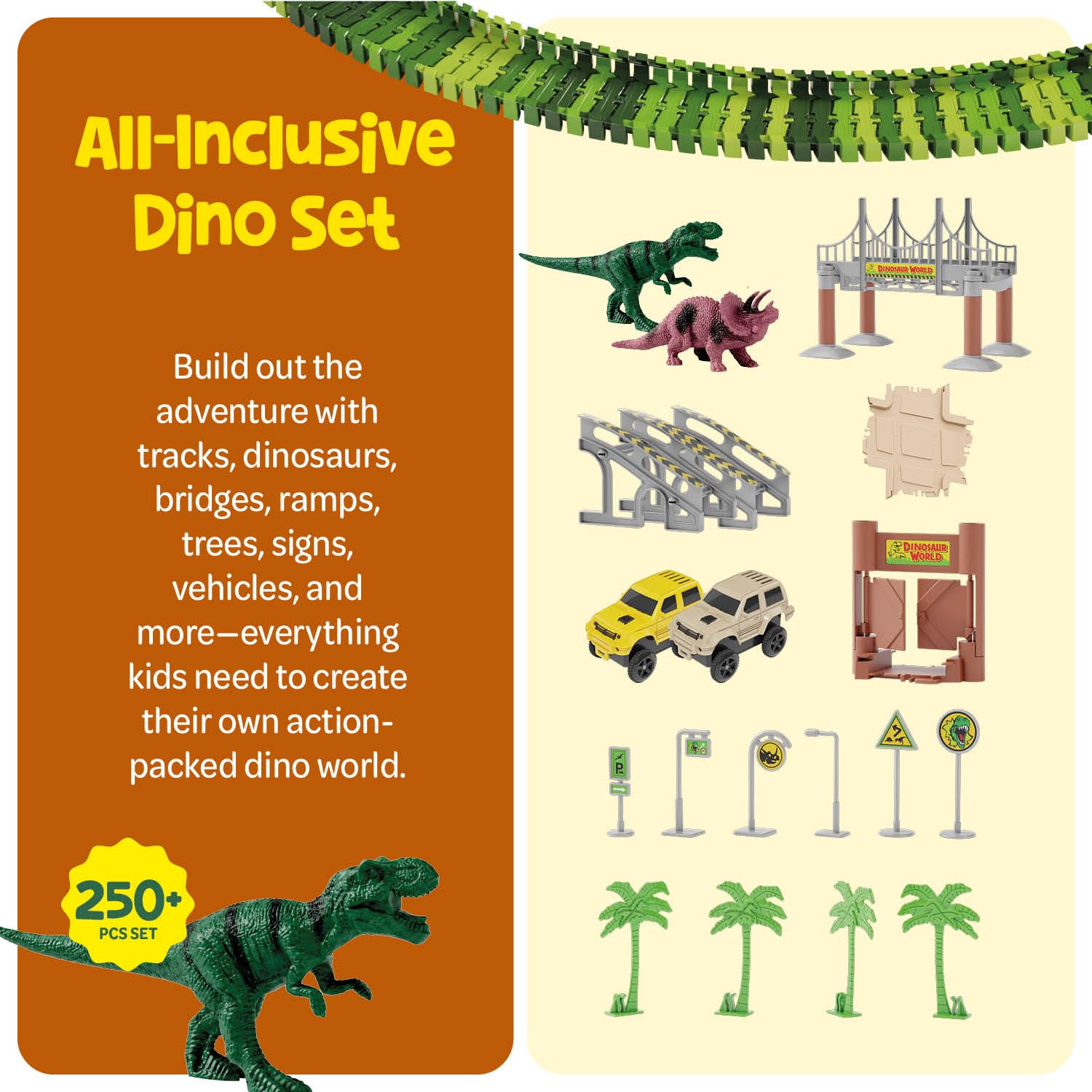Dinosaur Car Race Track - Kids Birthday Gift -5