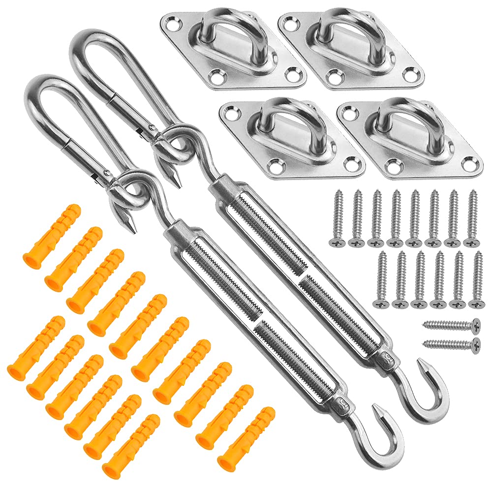 WMYCONGCONG M8 Shade Sail Hardware Kit Stainless Steel Hardware Kit for Triangle Rectangle Square Sun Shade Sail Installation Hanging Accessory for Outdoor Patio Pool Backyard