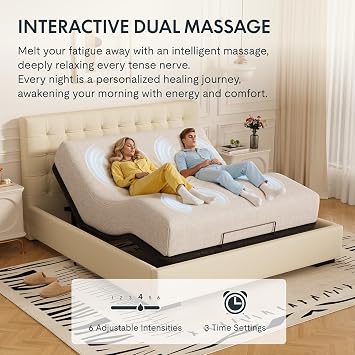 FLEXISPOT Adjustable Bed Bases, Massage, Zero Gravity & Memory Postions | Queen, Quick Assembly, Whisper Quiet Motor, Adjustable Leg, Underbed Light, Wireless Remote, 750Ibs, Durable & Sturdy