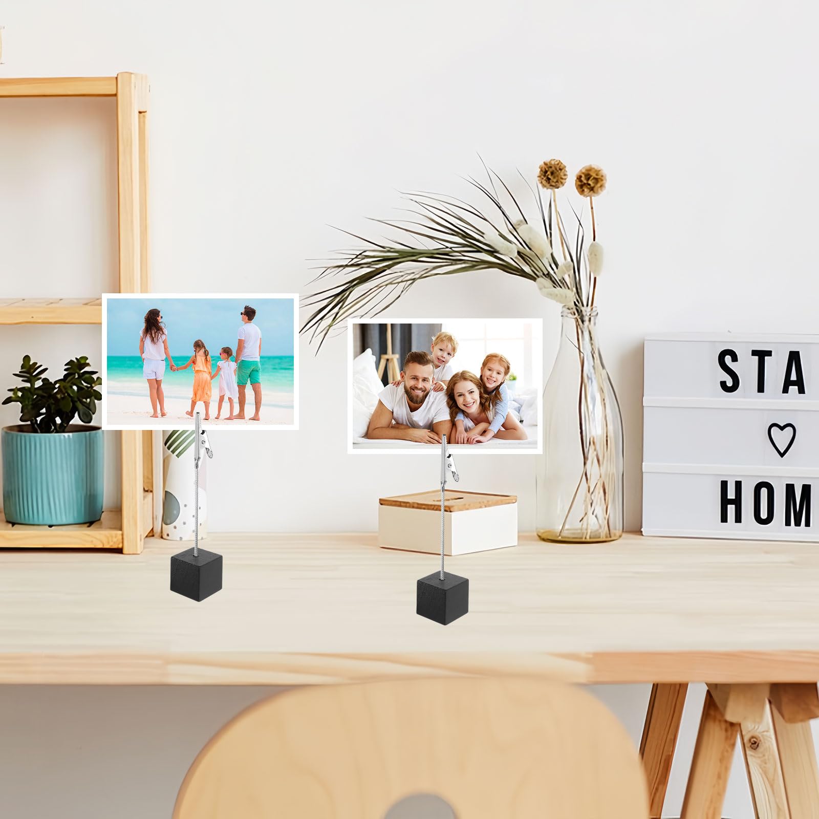 20 Fotohalter Mit Klammern - Holz Tischkartenhalter Für Postkarten & Fotos