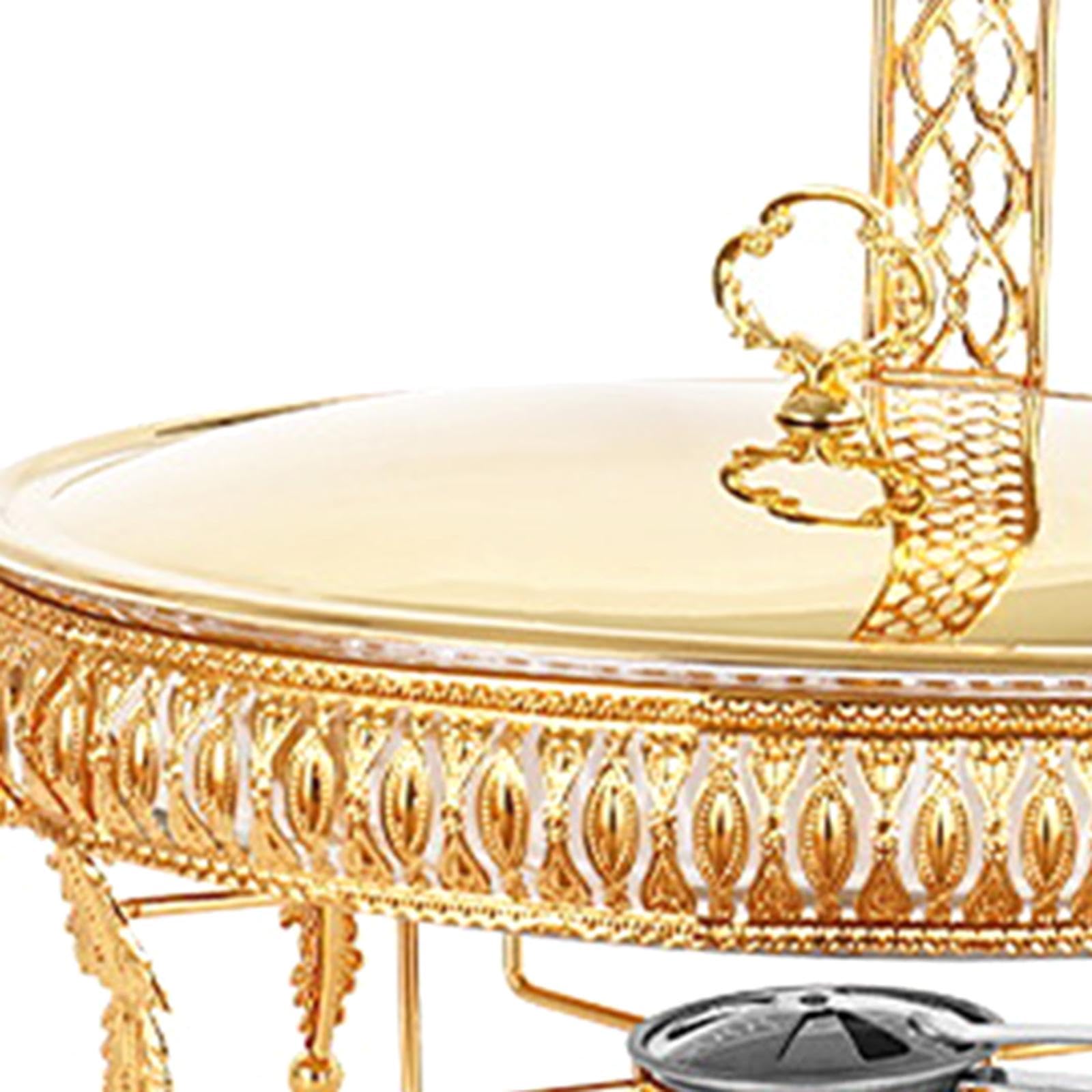 Bandeja Calentadora de Buffet Juego de Utensilios para Fondue Set de Chafing Dish Fuente Calienta Comida con Vidrio Y Acero Inoxidable Fácil de Limpia, 3L