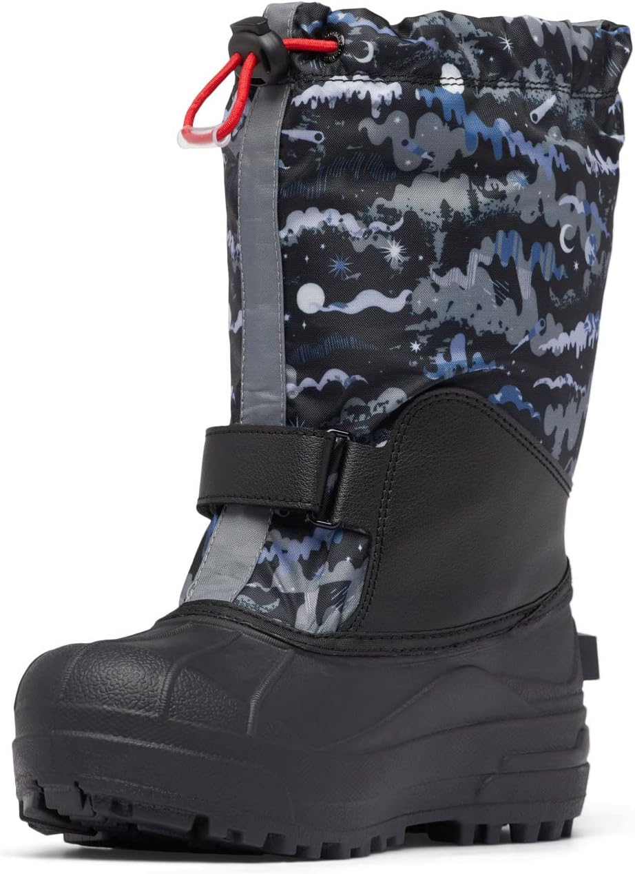 Columbia Youth Unisex Powderbug Forty Print, Black/Mountain Red, 13