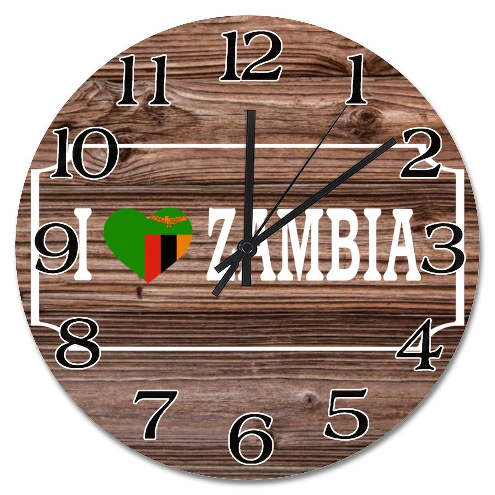 Horloge murale Zambie 30cm, idée cadeau originale pour passionnés de voyage et de déco