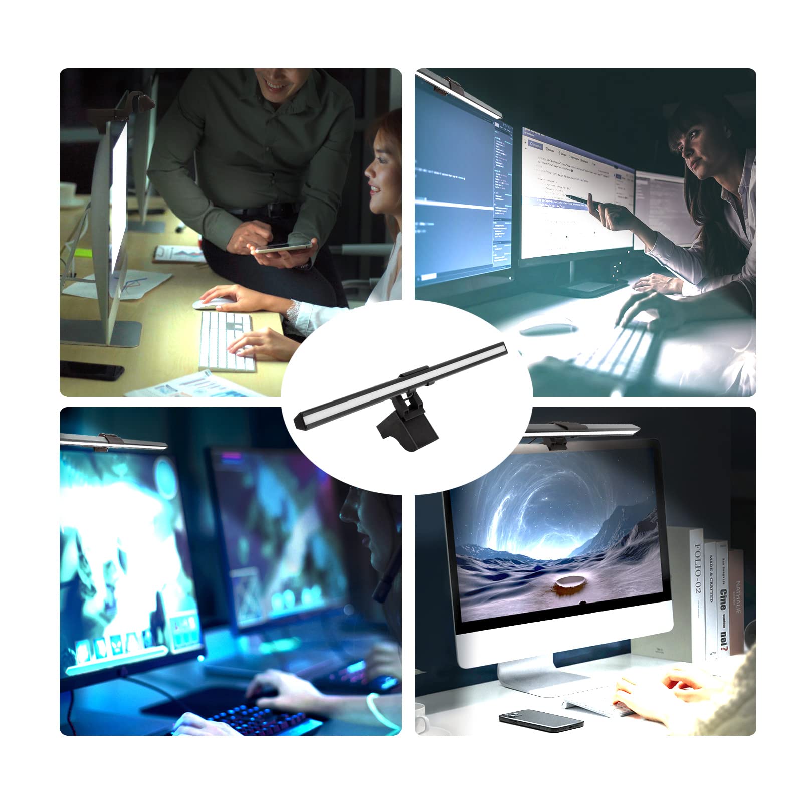 Lampada da Monitor 40cm USB, Luce Scrivania Regolabile per PC Home Office Gaming