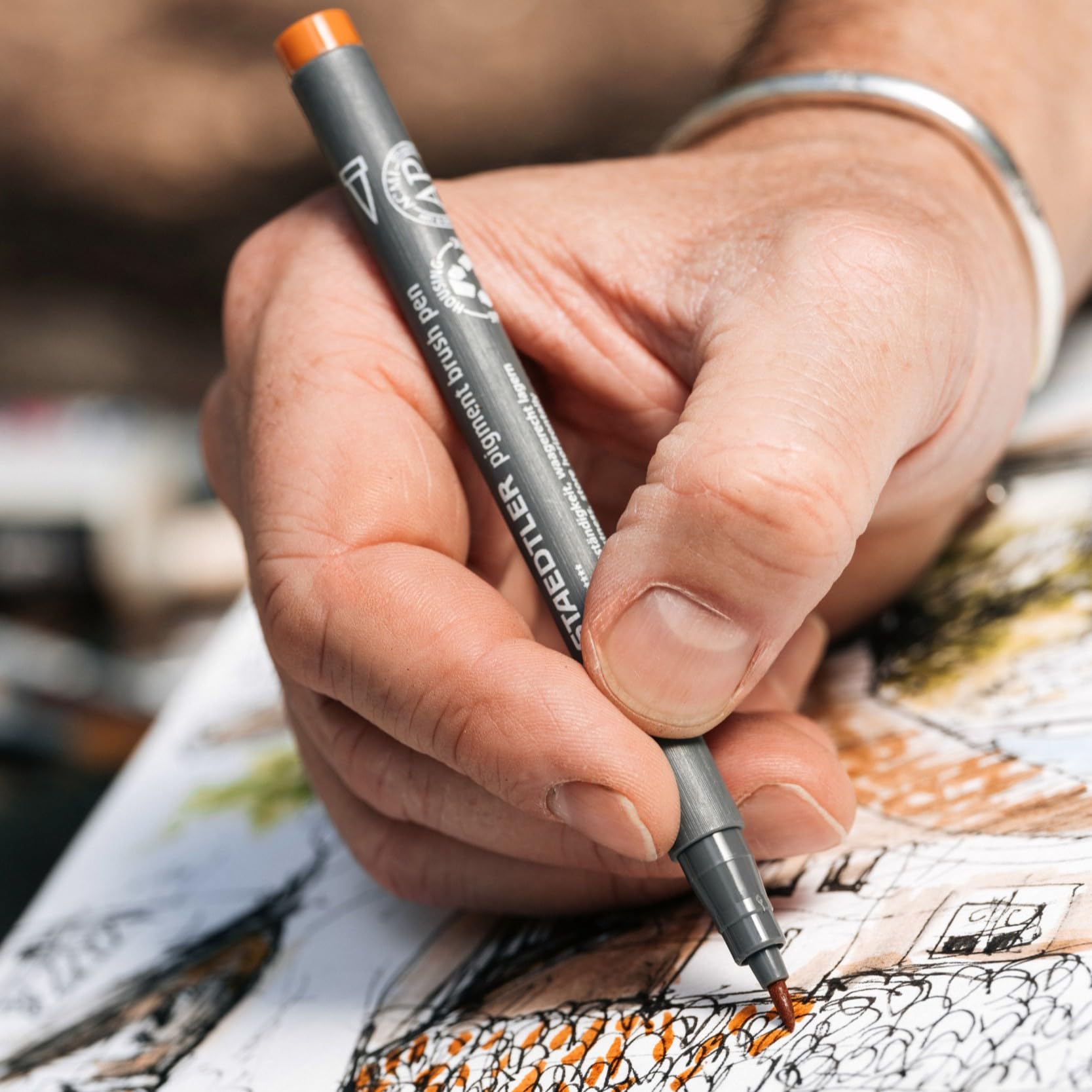 STAEDTLER Pigment Brush Pen 371 – 60er Set, Pinselstifte