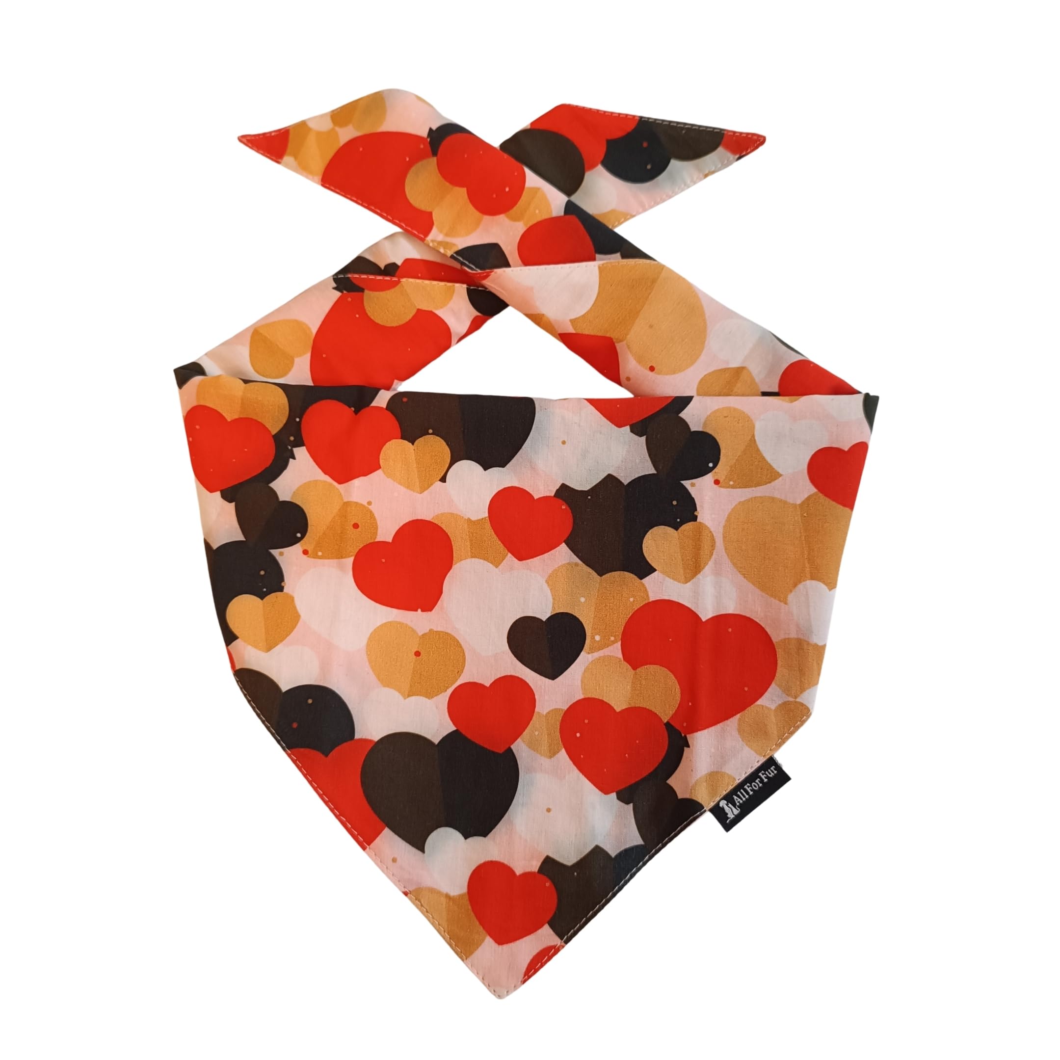 All For Fur Dog Bandana | Knot & Tie | Adjustable Cotton Bandana/Scarf | Luxury Dog Accessories | Scarf for Small (S) to Medium (M) Dogs | Valentine Hearts (B0CHQPYTHN) Amazon Price History, Amazon Price Tracker