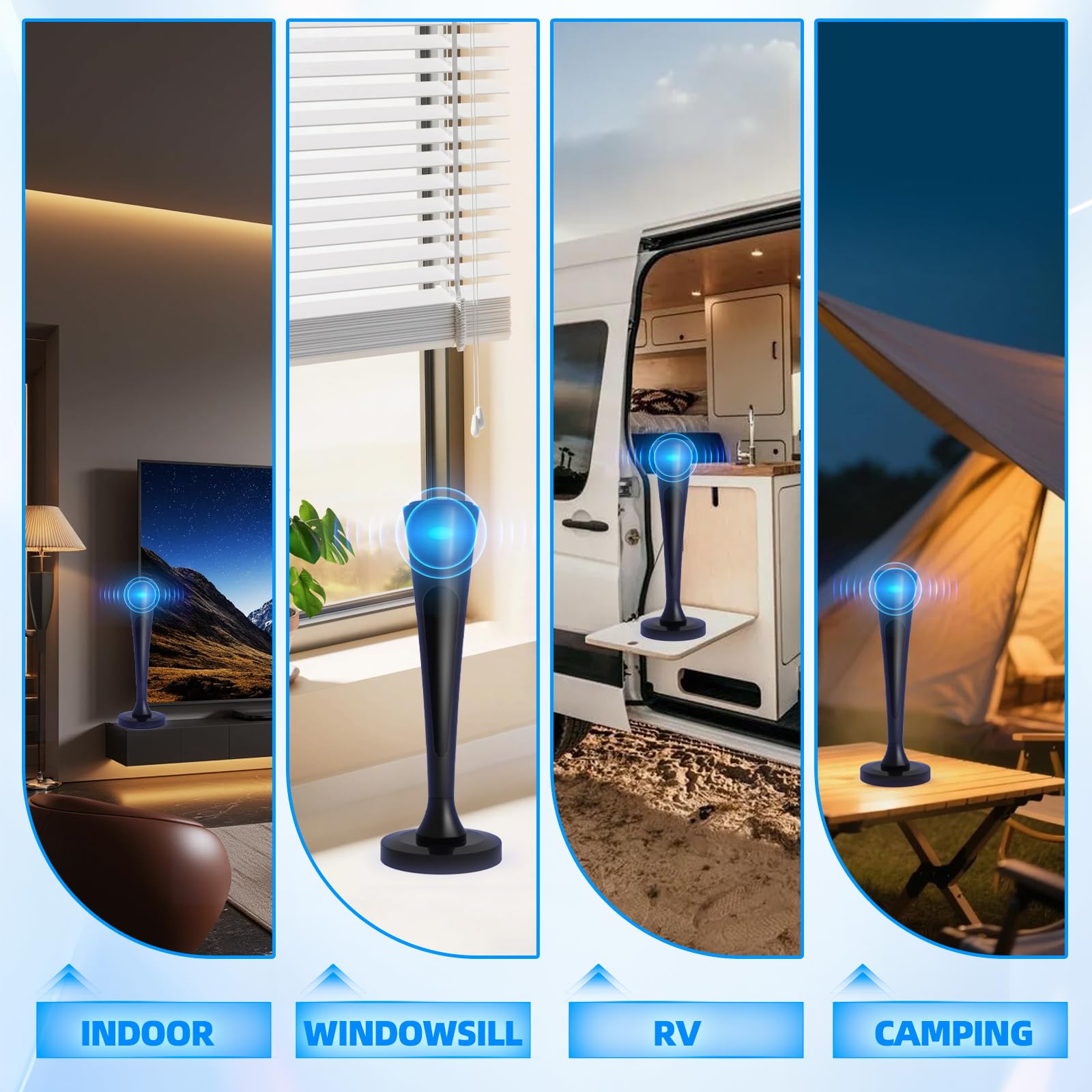 Antena de TV interior mejorada 2026 para Smart TV, recepción de 360°, antena digital con base magnética y amplificador de señal, soporta canales locales libres 4K HD, fácil configuración para