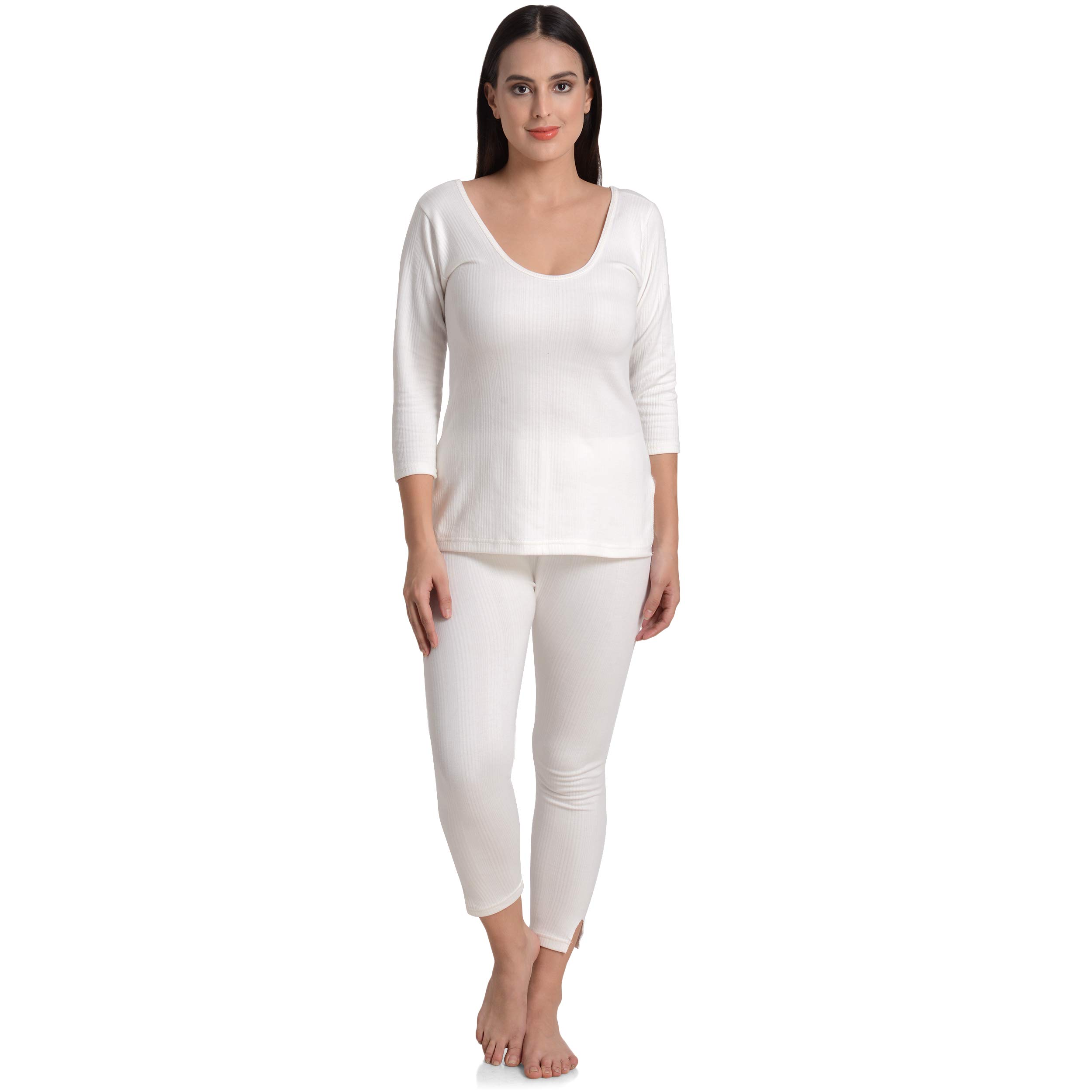 khwaish store Women Winter Thermal Round Neck Top and Bottom Trouser Lower Set-picture-28