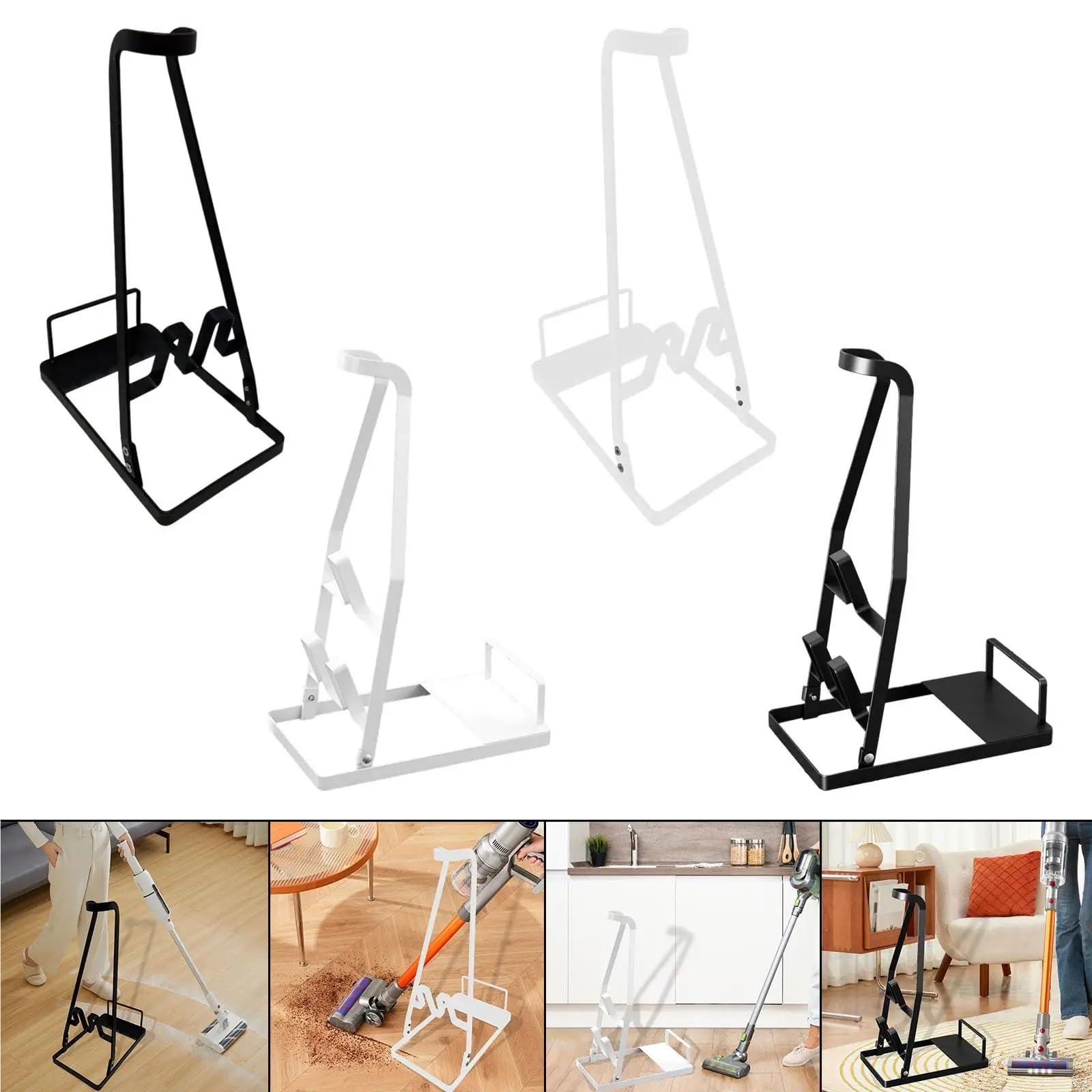 Staubsauger Aufbewahrungsregal Staubsaugerständer, freistehend, robust, platzsparend, stabil, universell einsetzbar for Balkon, Wohnzimmer, Hotel, Badezimmer(White1)