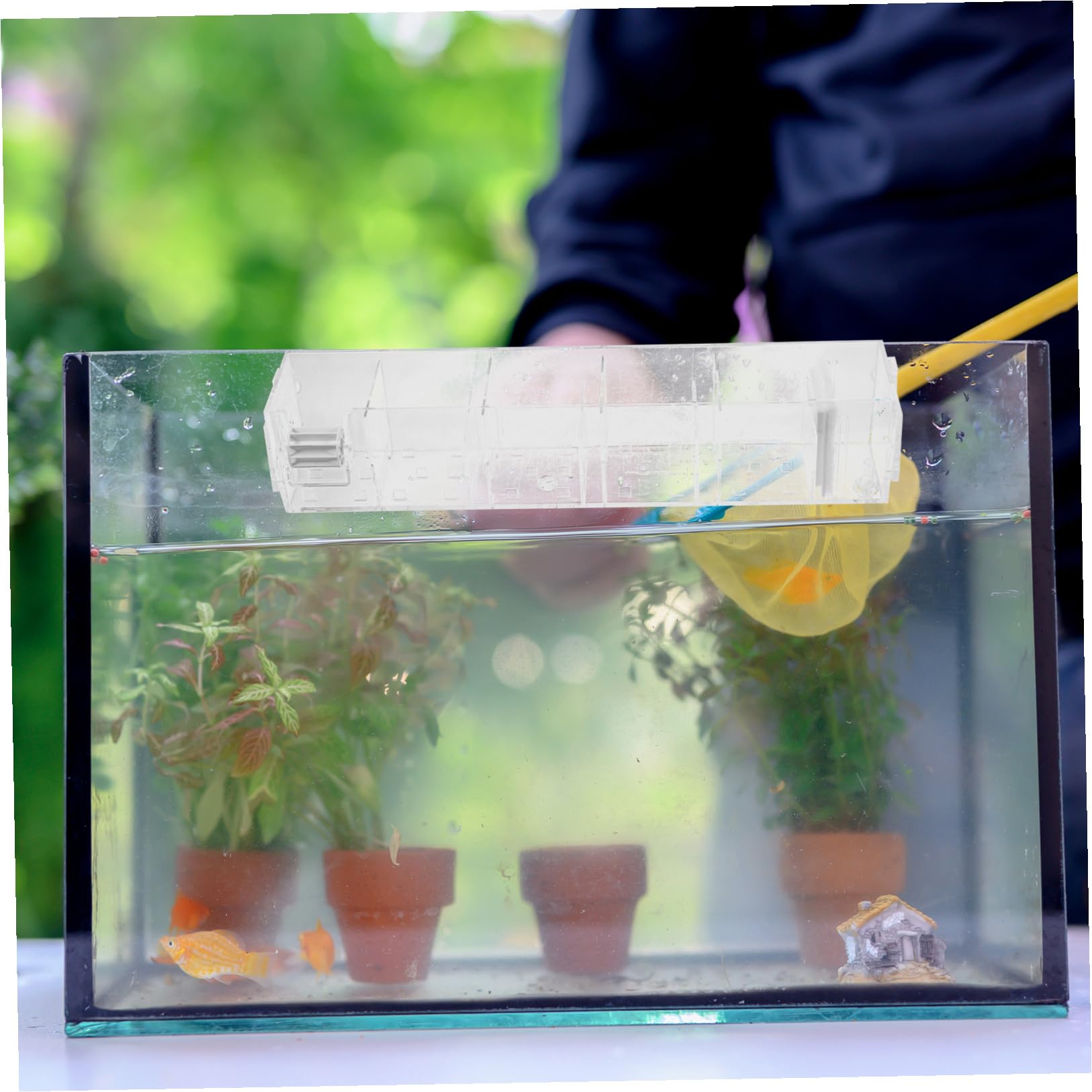 Acryl Aquariumfilterkasten mit Integrierter Wasserpumpe und Leisem Hängesystem 1 Satz Filterbox für Effiziente Fischtankfiltration und Klares Design