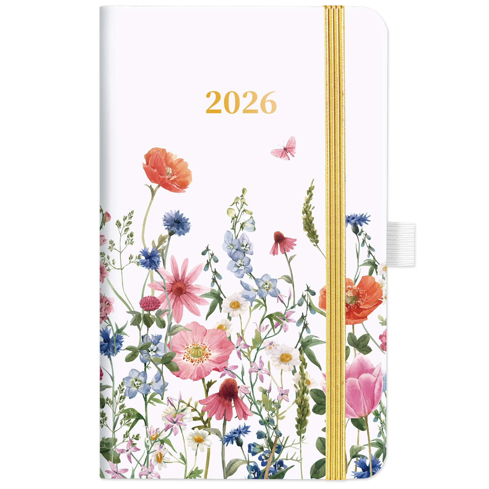2026 Pocket Calendar - 2026 Pocket Planner for Purse, Jan. 2026 - Dec. 2026, 6.3''×3.8'', Weekly & Monthly Planner with Pen Loop - Floral