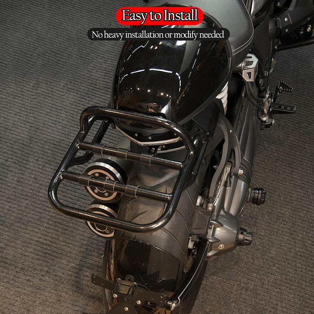 Akozon Porte-Bagages Arrière Moto Versys 650 2015-2020 - Acier Carbone Noir