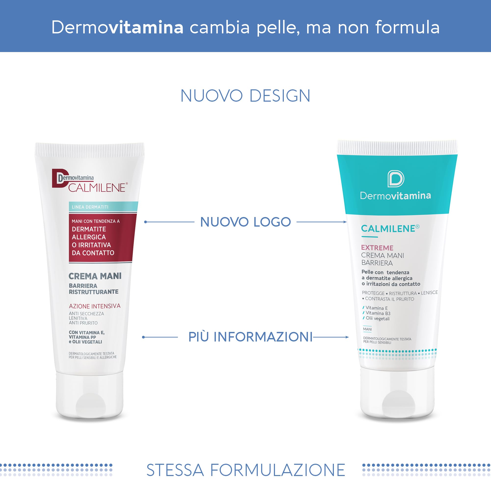 Dermovitamina Calmilene Extreme Crema Mani Barriera - Protezione per Pelle Sensibile e Irritata - Crema Mani Riparatrice - Con Vitamina E, Vitamina B3 e Oli Vegetali - 75ml