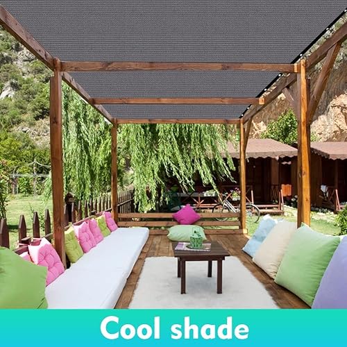 Miniatura 41 de Sombra 90% de tela para el sol, cubierta de privacidad para patio, jardín, pérgola, toldo con ojales (moca, 8 x 12 pies)