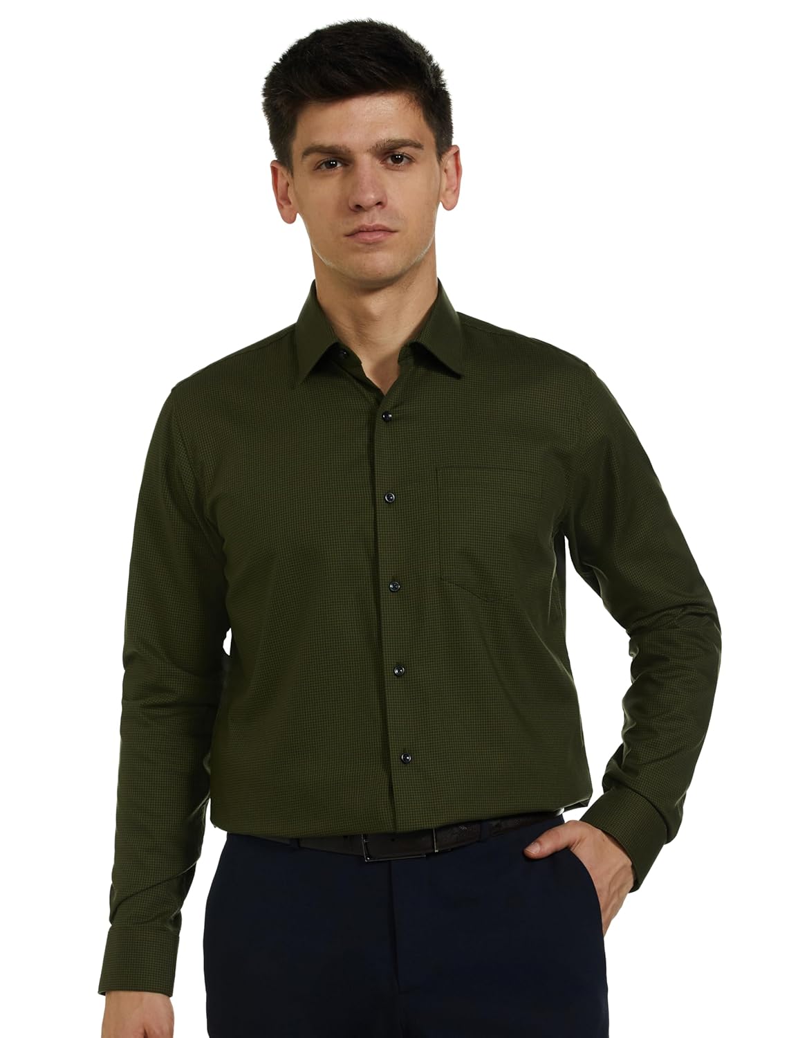 Van Heusen Men Cotton Solid Slim Fit Formal Shirt
