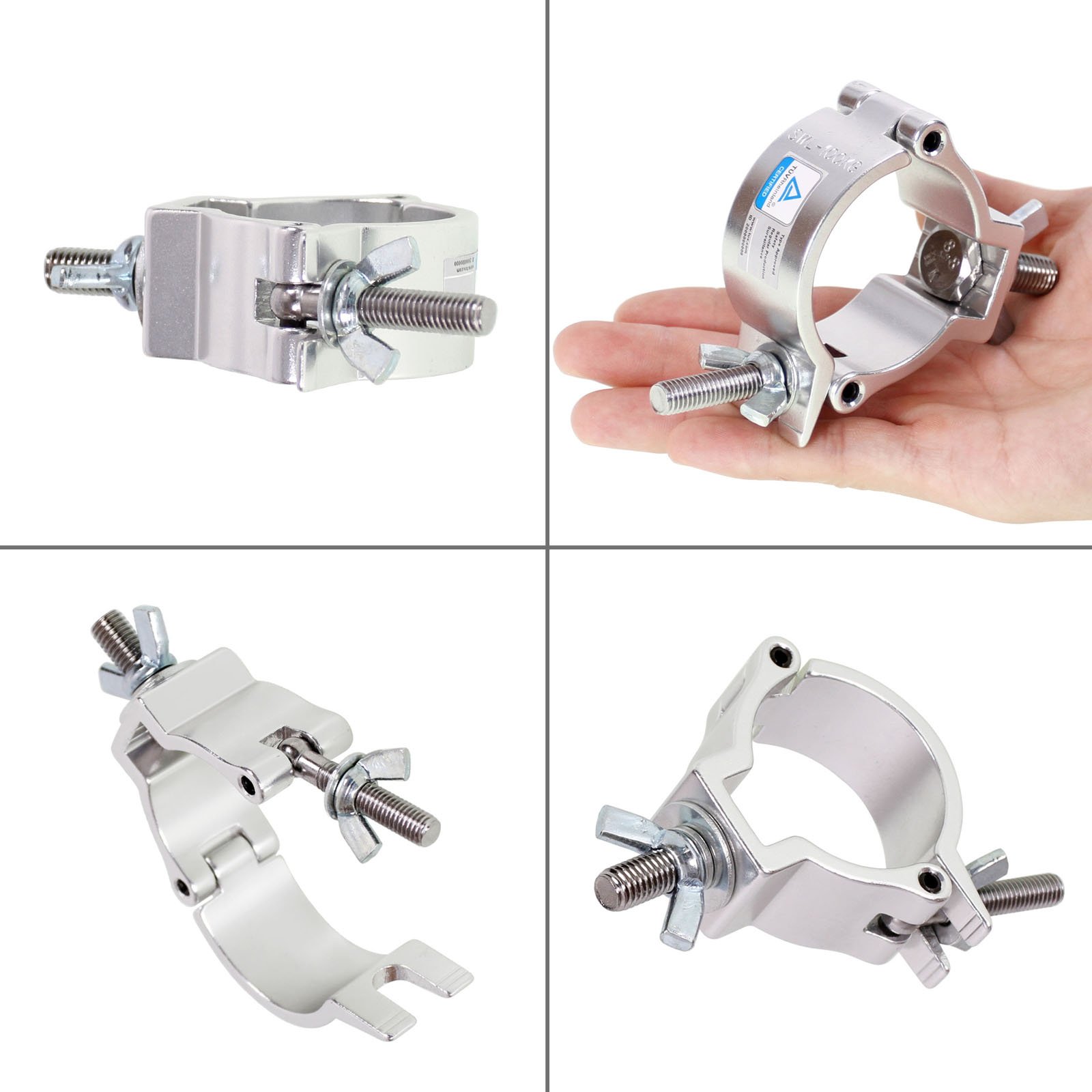 zacisk do kratownicy. 8 Pcs Heavy Duty Aluminum Alloy Mount Hook for Stage Moving Head Lighting with 220lb Load Capacity(Silver)