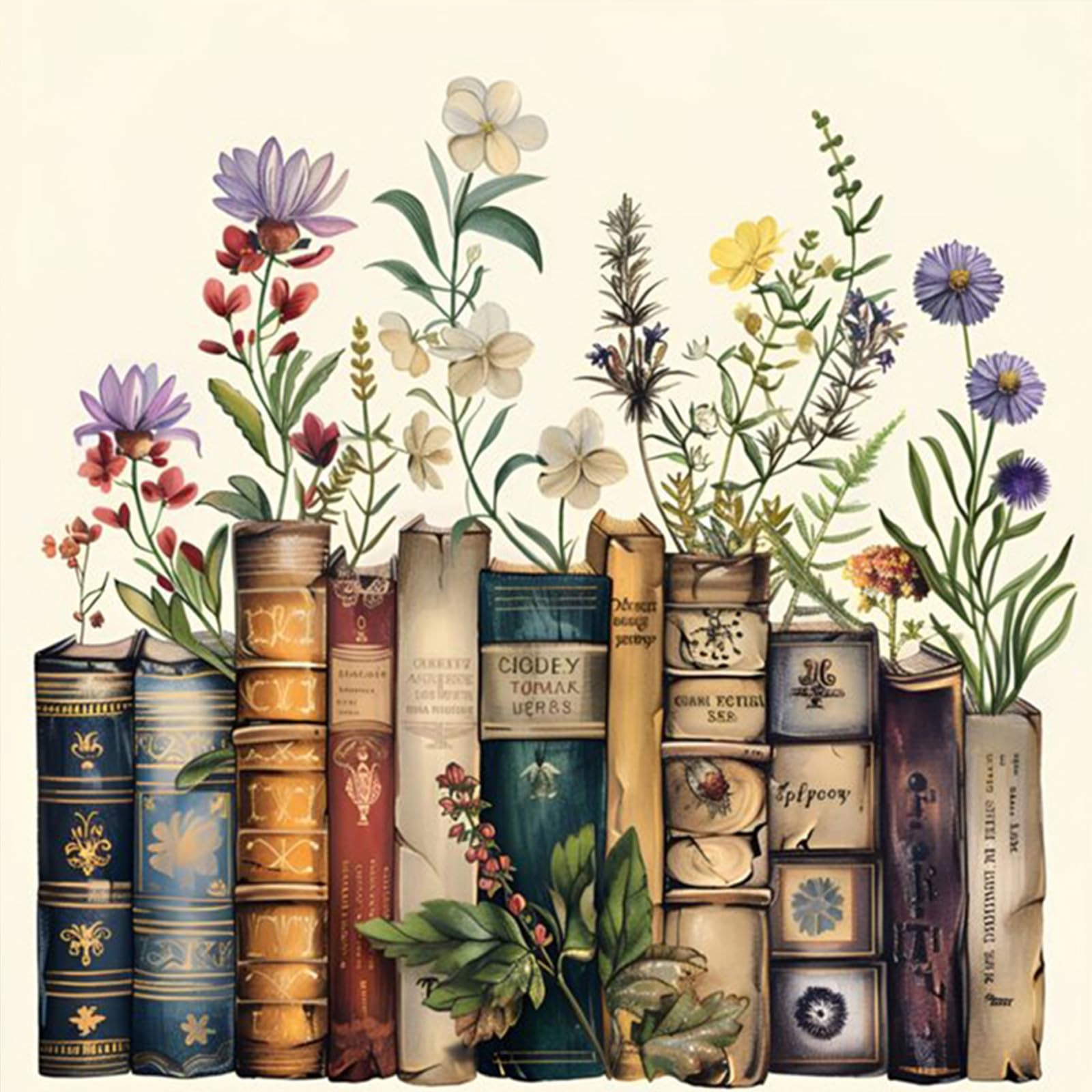 Fountor Malen Nach Zahlen Erwachsene, Book Malen Nach Zahlen für Erwachsene, Paint by Numbers Adult auf Leinwand ohne Rahmen, DIY Acryl Painting by Numbers für Home Wall Decor Geschenk 40x40 CM
