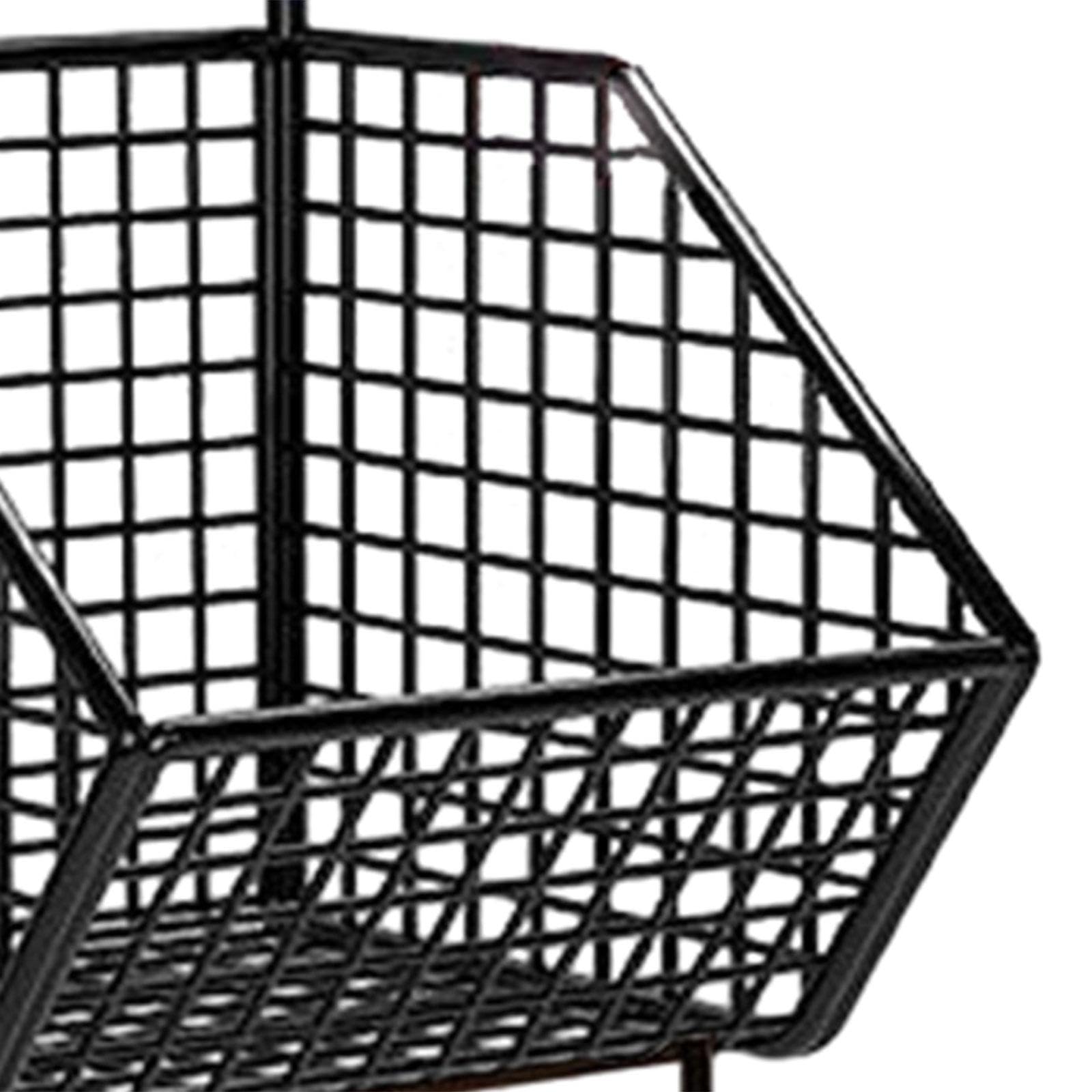 Hängende Drahtkörbe 2 Gitter Obstkorb, Wandkörbe, platzsparend, Küchenorganizer zur Aufbewahrung von Obst, Gemüse und Snacks, Schwarz mit 4-Haken