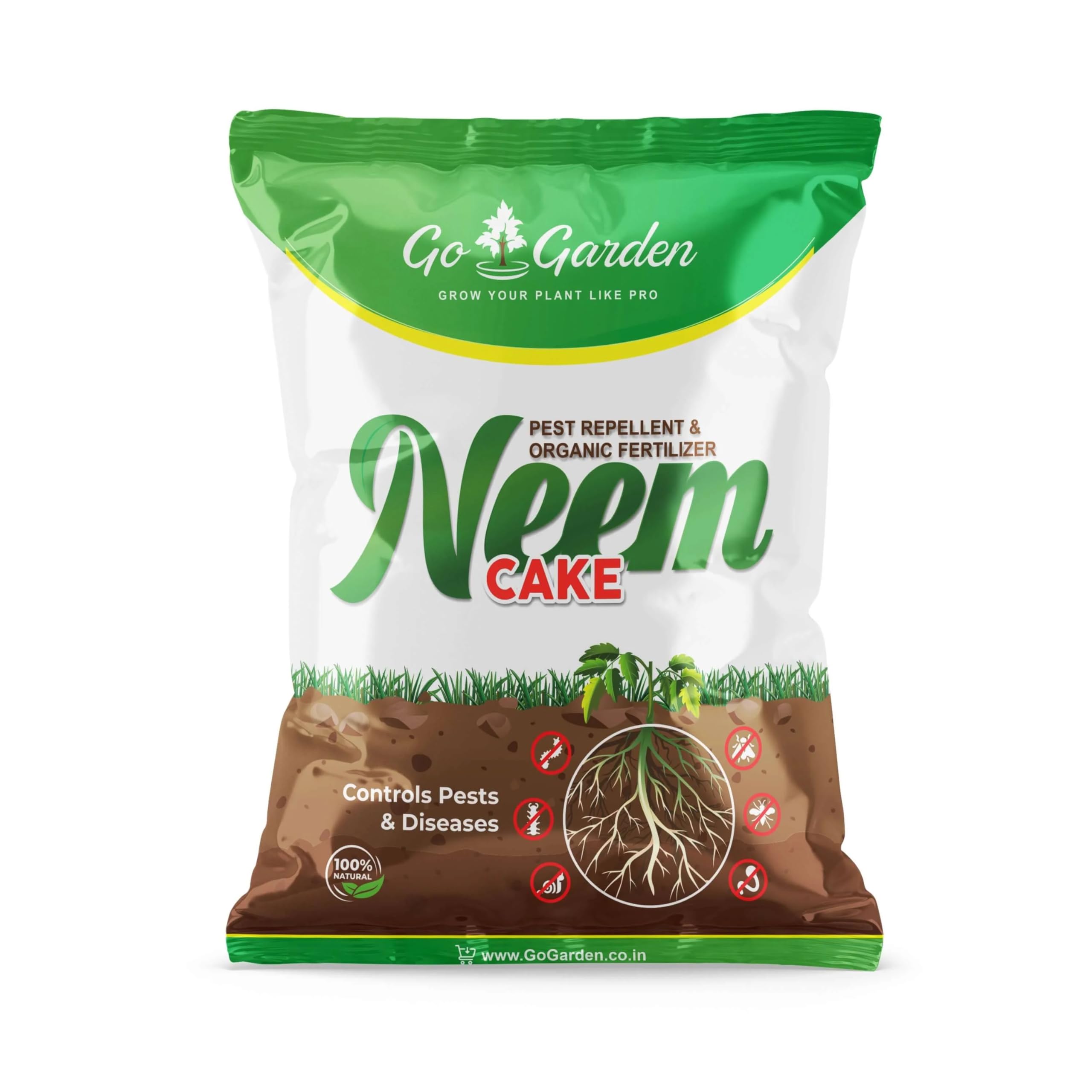 Go Garden Neem Cake Powder for Plants 900G | Neem Khali Organic Fertilizer & Natural Soil Conditioner | Neem Powder for Healthy Growth & Pest Control | For Indoor & Outdoor Plants