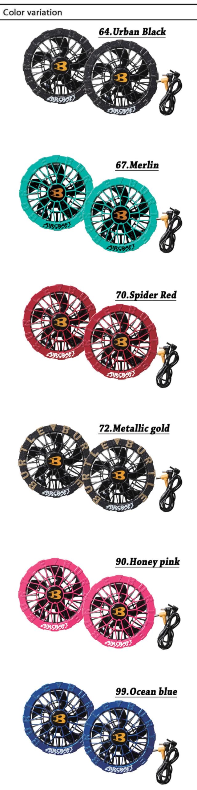 Amazon.co.jp: Burtle AIRCRAFT Fan + 30V Battery Set, AC 10 + AC10