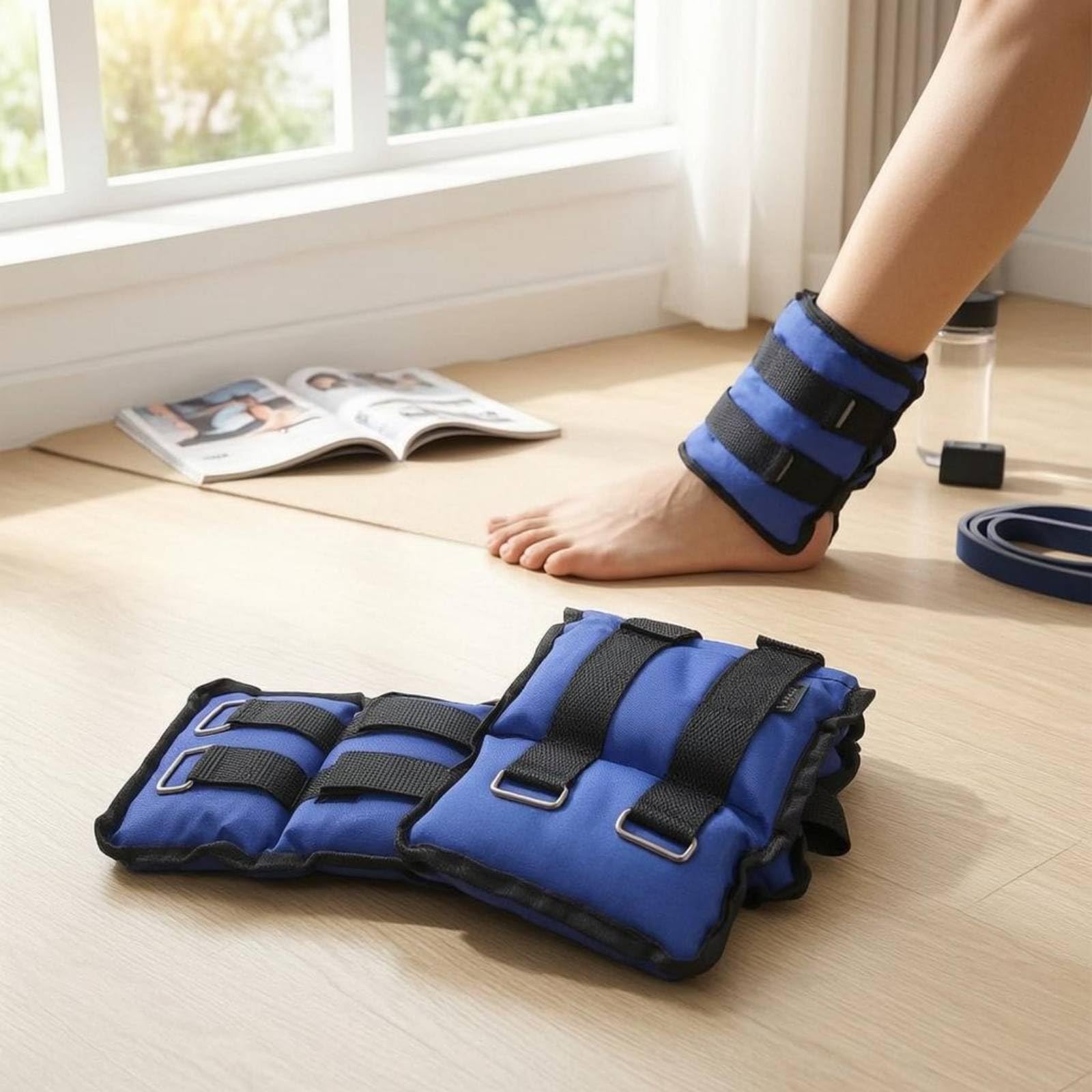 Fascia Zavorrata Regolabile Bordo Nero Polsiera Pesata Versatile Peso Polso per Esercizio