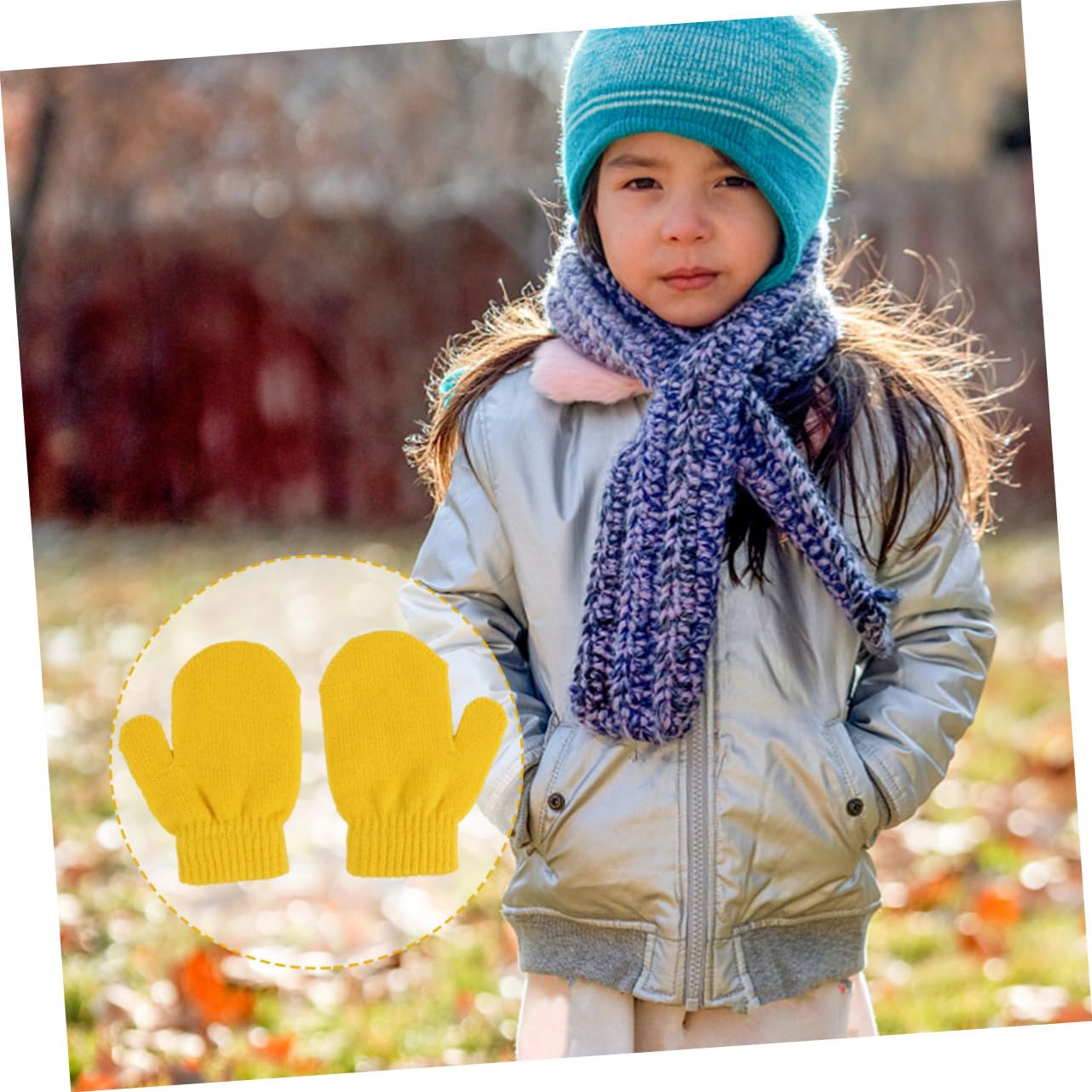 ERINGOGO Guantes de Punto para Niños, 12 Pares, Acrílicos para Invierno