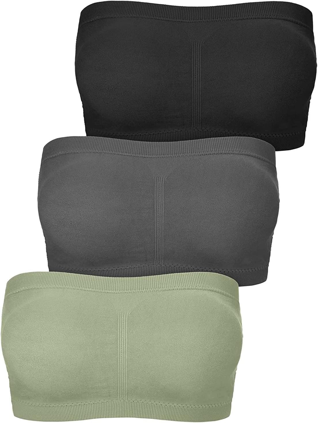 FULIERWomen's Bandeau Bra Sports Yoga Seamless Wireless Padded Strapless Bras