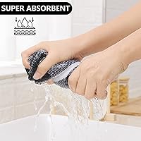 Vista 3 de Homaxy - Juego de toallas y paños de cocina, 12 x 12 y 13 x 28 pulgadas, juego de 8 toallas de cocina de 100% algodón, de punto gofre, a cuadros