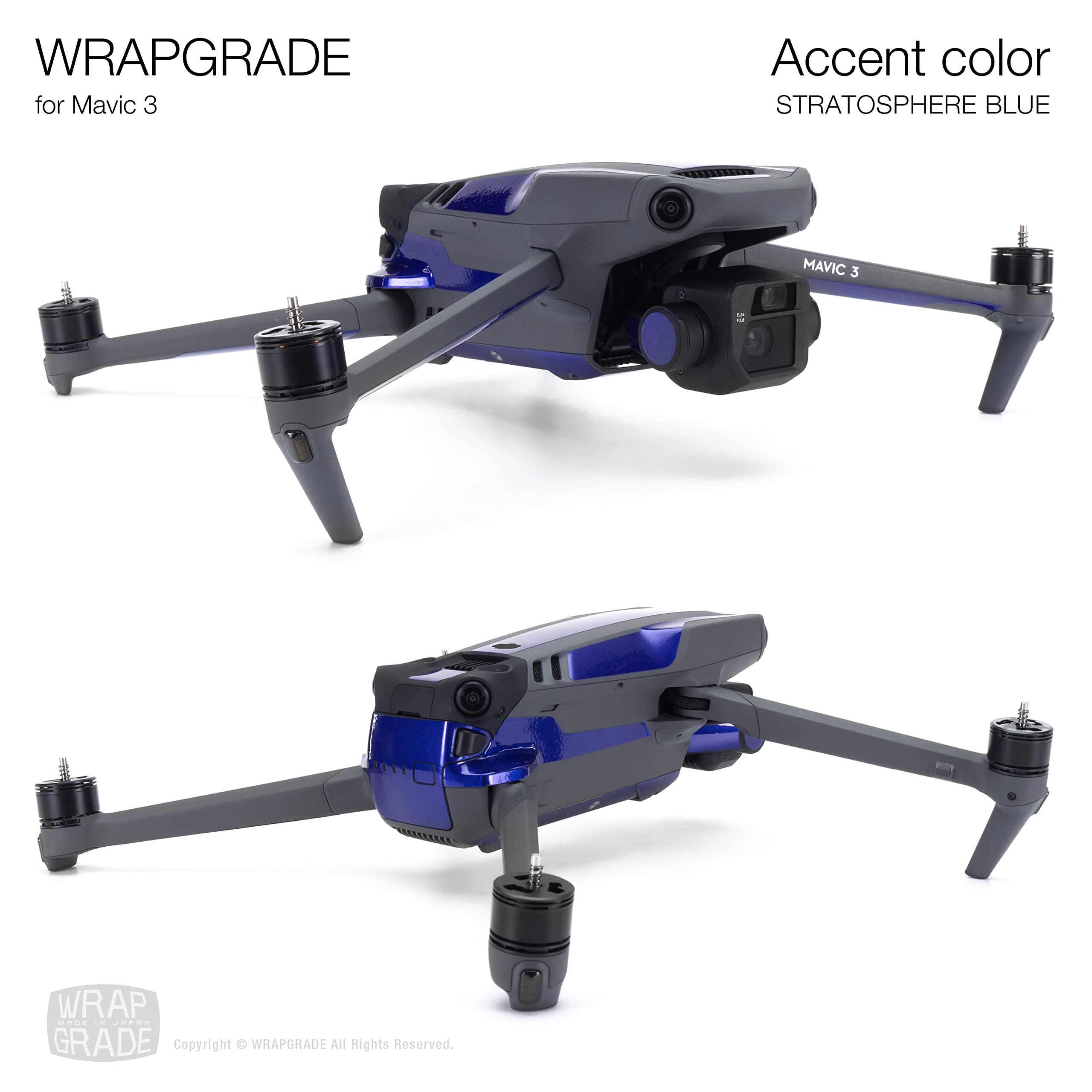 WRAPGRADE Skin Stickers for Mavic 3 Pro/Mavic 3 Classic | Accent Color (STRATOSPHERE BLUE/Pro) - Image 3