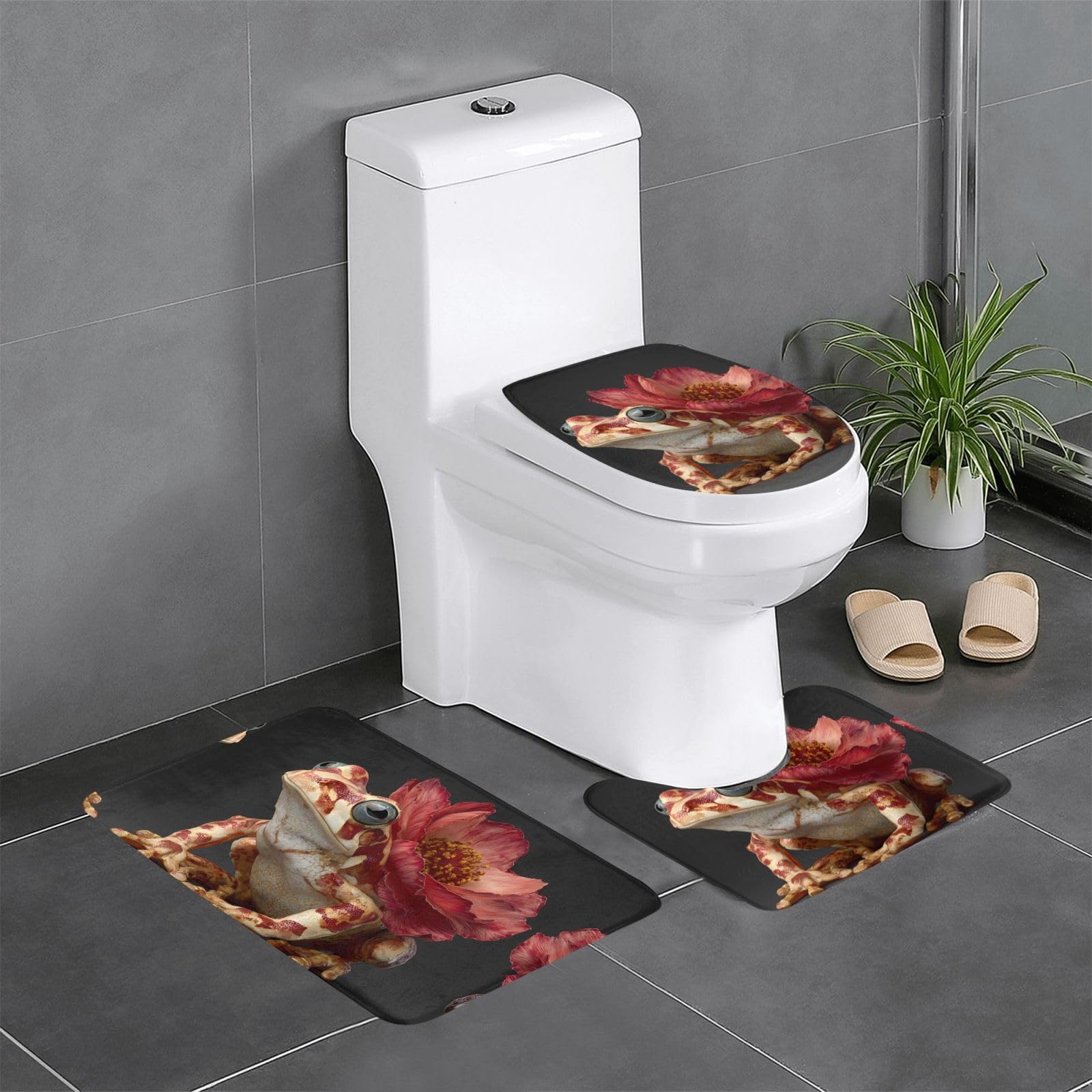 Tapis de salle de bain antidérapant pour douche et toilette
