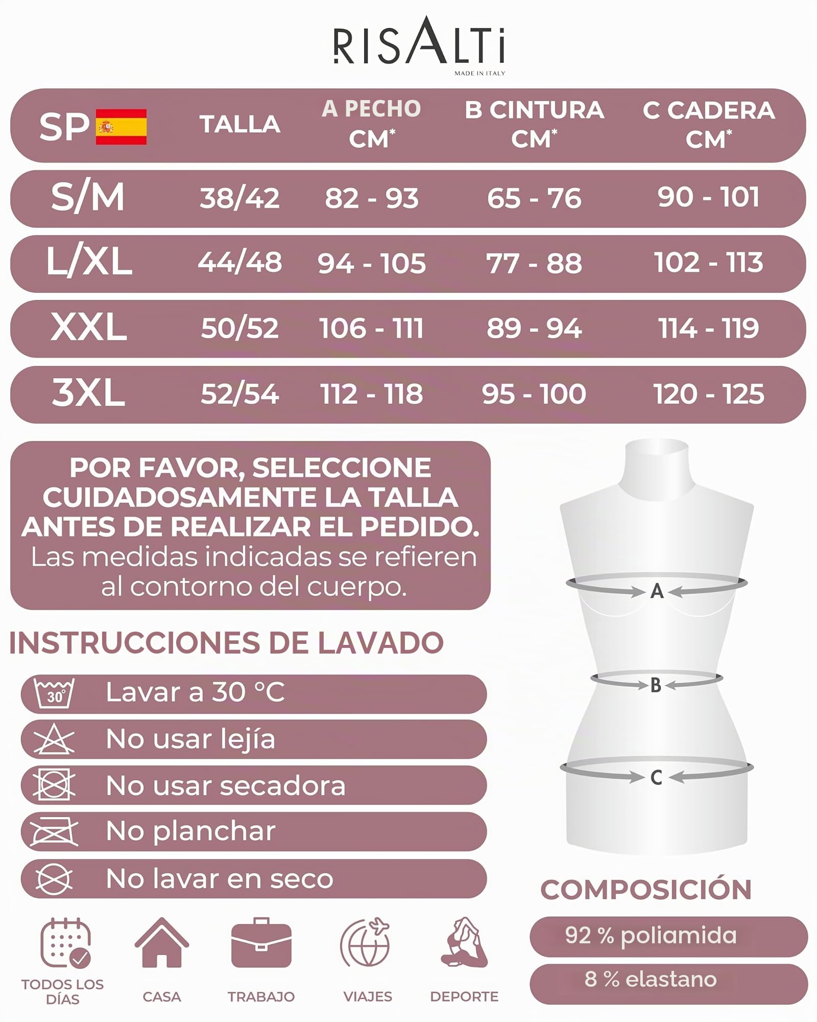 Risalti Camiseta Tirantes Mujer Hombro Ancho de Microfibra 3 Pzs - Camiseta Mujer Sin Manga Elegante, Top más Suave Que el Algodon, Camisetas Sin Costura y Etiquetas - Made in Italy