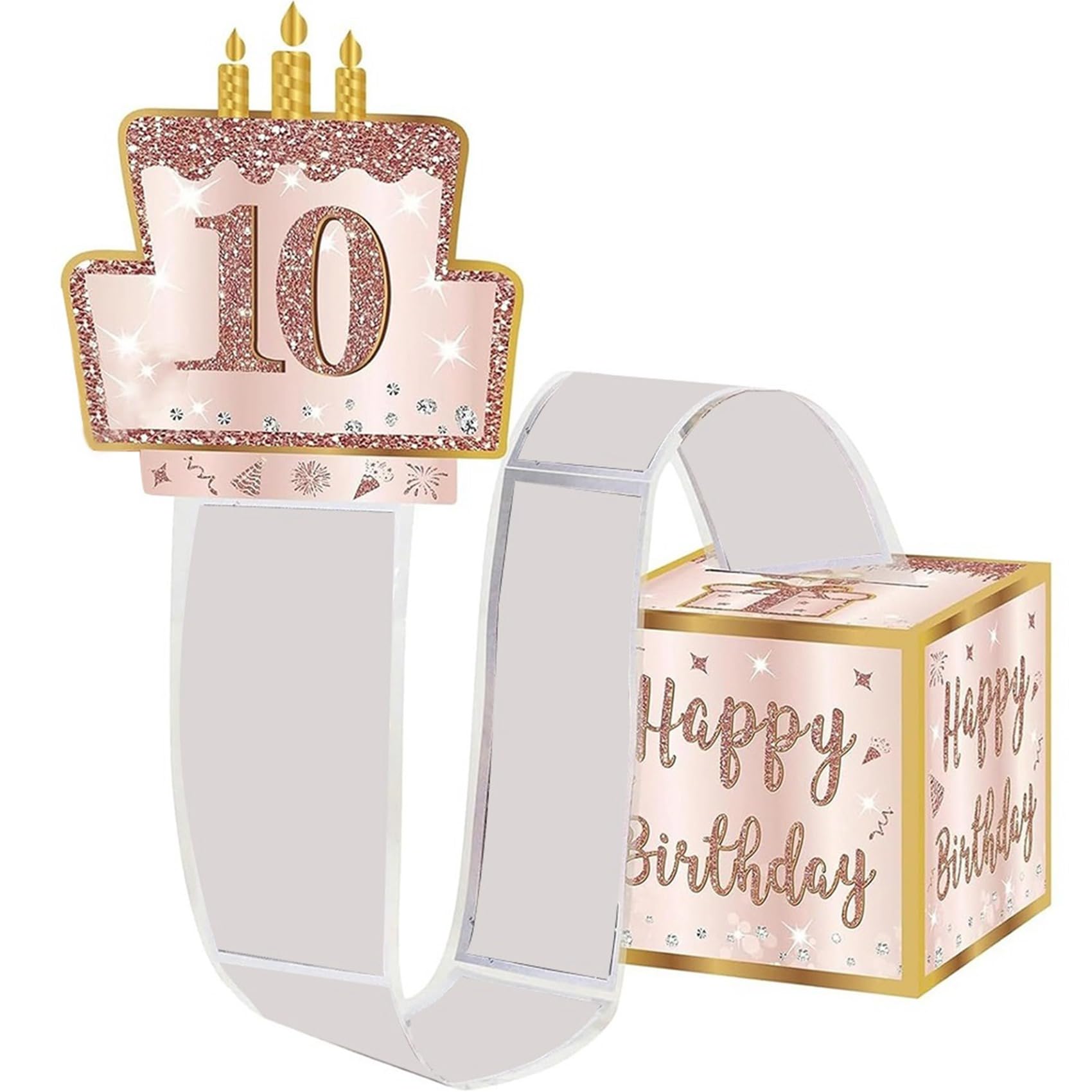 Salvadanaio A Sorpresa Happy Birthday Con Scatola Regalo, Adesivi Fai Da Te E 50 Sacchetti - Idea Regalo Originale Per Regalare Denaro