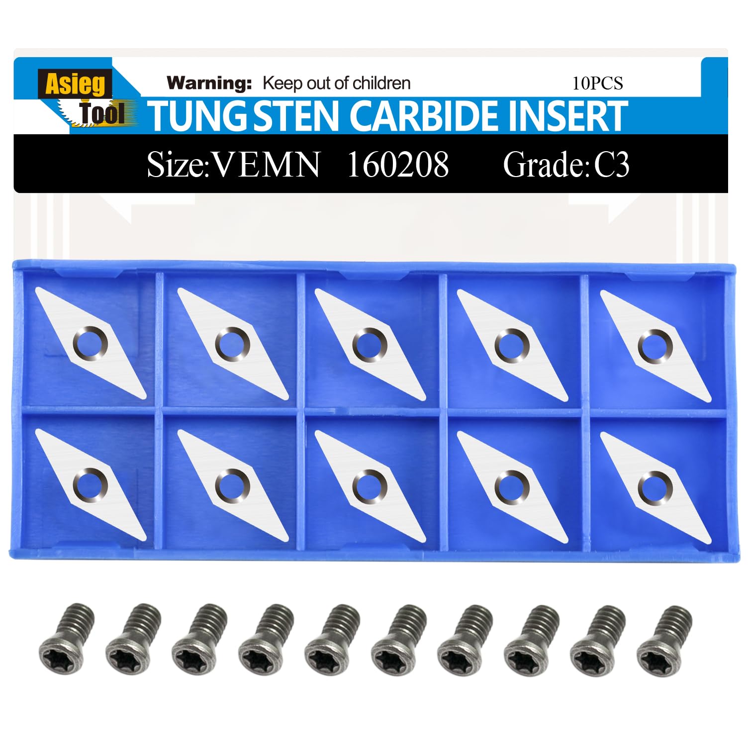 Ci4 Diamond Tungsten Carbide Replacement Cutter Inserts Planer Knives with Radius Point fit for DIY Wood Lathe Turning Detailer Tools Kit or Woodworking Machine Tools Accessories10pcs