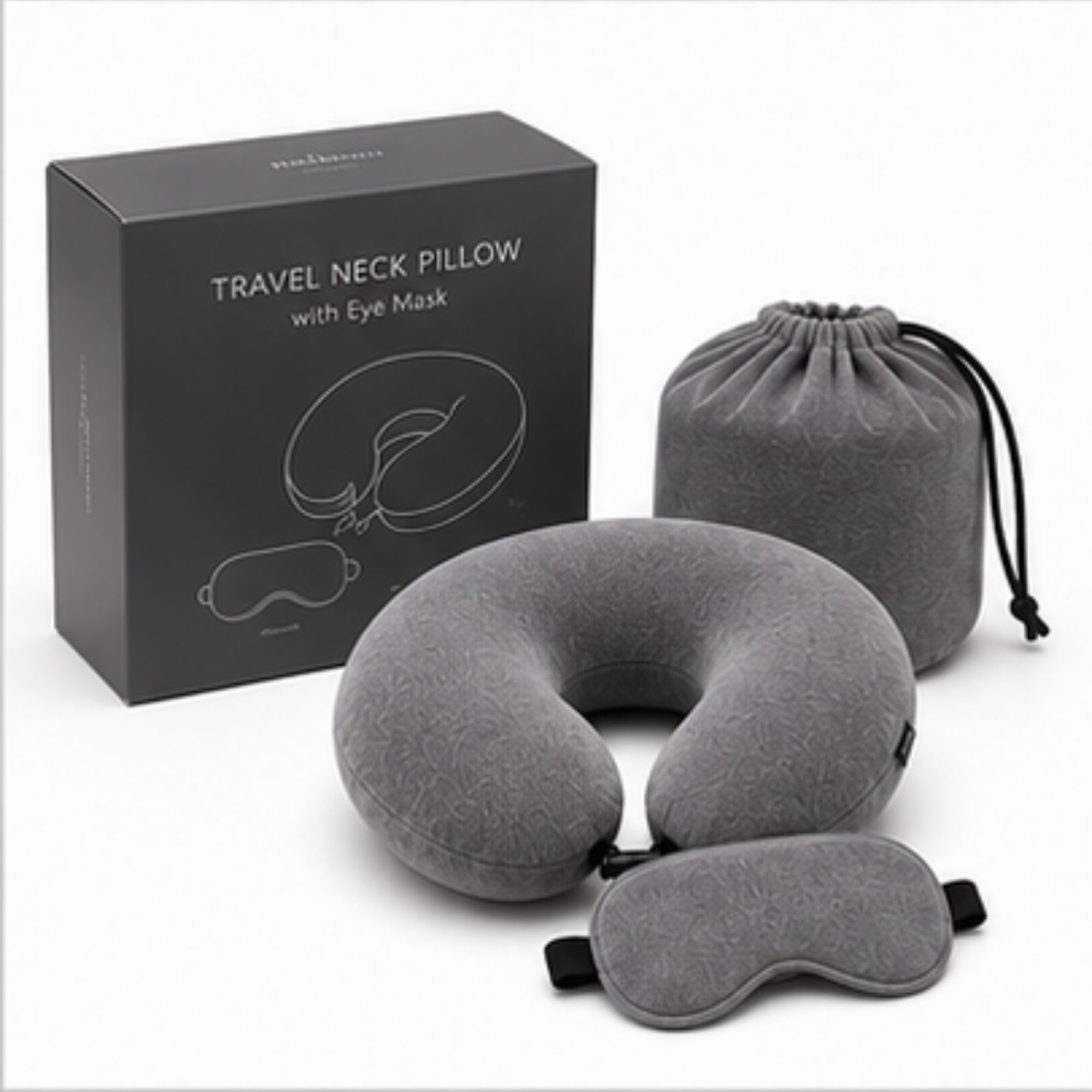 Govind Enterprises Grey Neck Pillow for Travel | Adjustable Thread Lock U Shape Travel Cushion | Soft Thread Fabric with Premium Fiber Filling | Portable Neck Rest-image-11