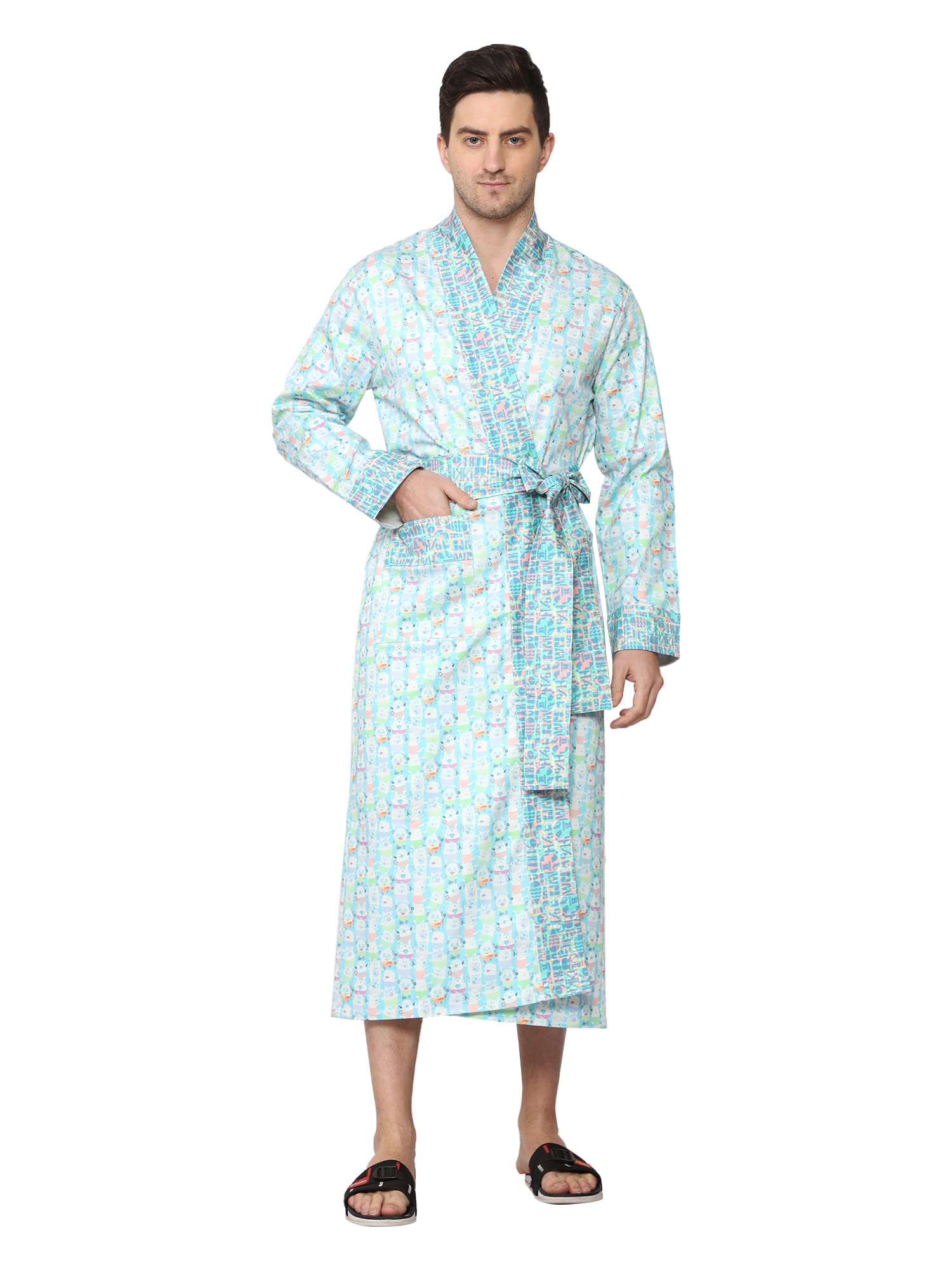 Mens Night Robe, 98% Cotton 2% Lycra , Charlie-image-21