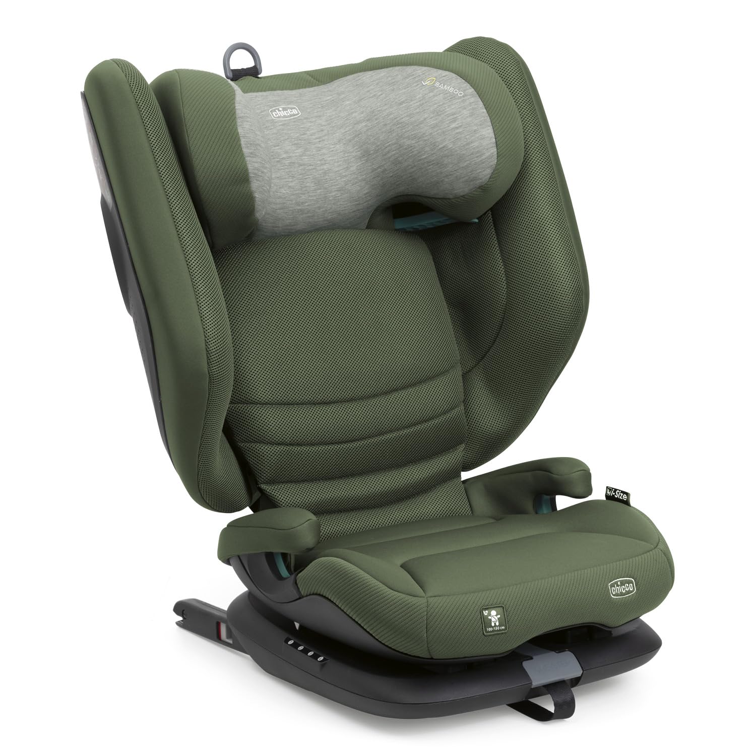 Chicco Fold&Go S i-Size (ECE R129/04), Siège auto 100-150 cm, avec connecteurs rigides Isofix, Enfants 3-12 ans, Inclinable et pliable, Protection latérale, Hauteur et assise réglables