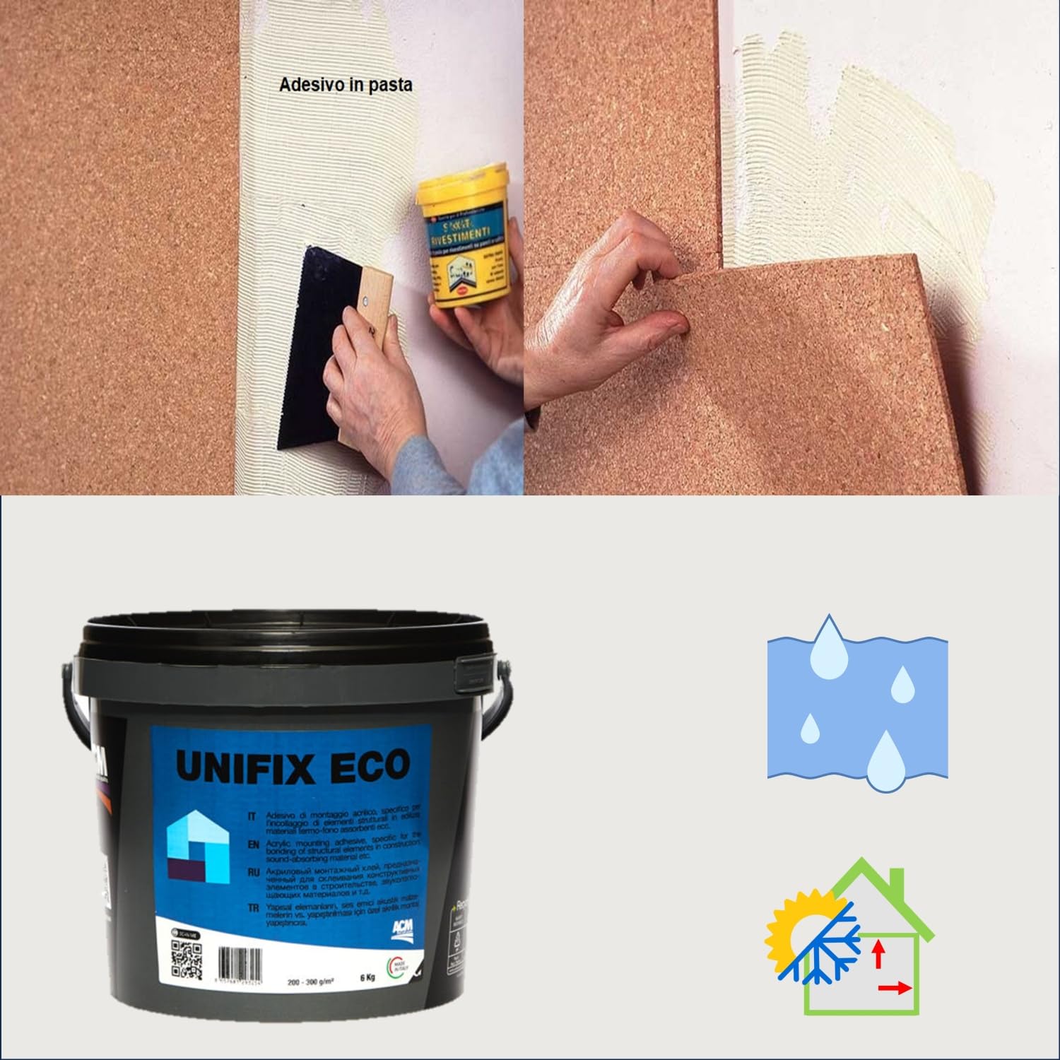 Futurazeta® - Sughero Isolante Sottile grana Finissima pannello 100 x 50 cm. - Risolve problemi di Muffa Umidità e Parete fredda sotto Parati e sotto Parquet con minimo Spessore 3 mm. (20)