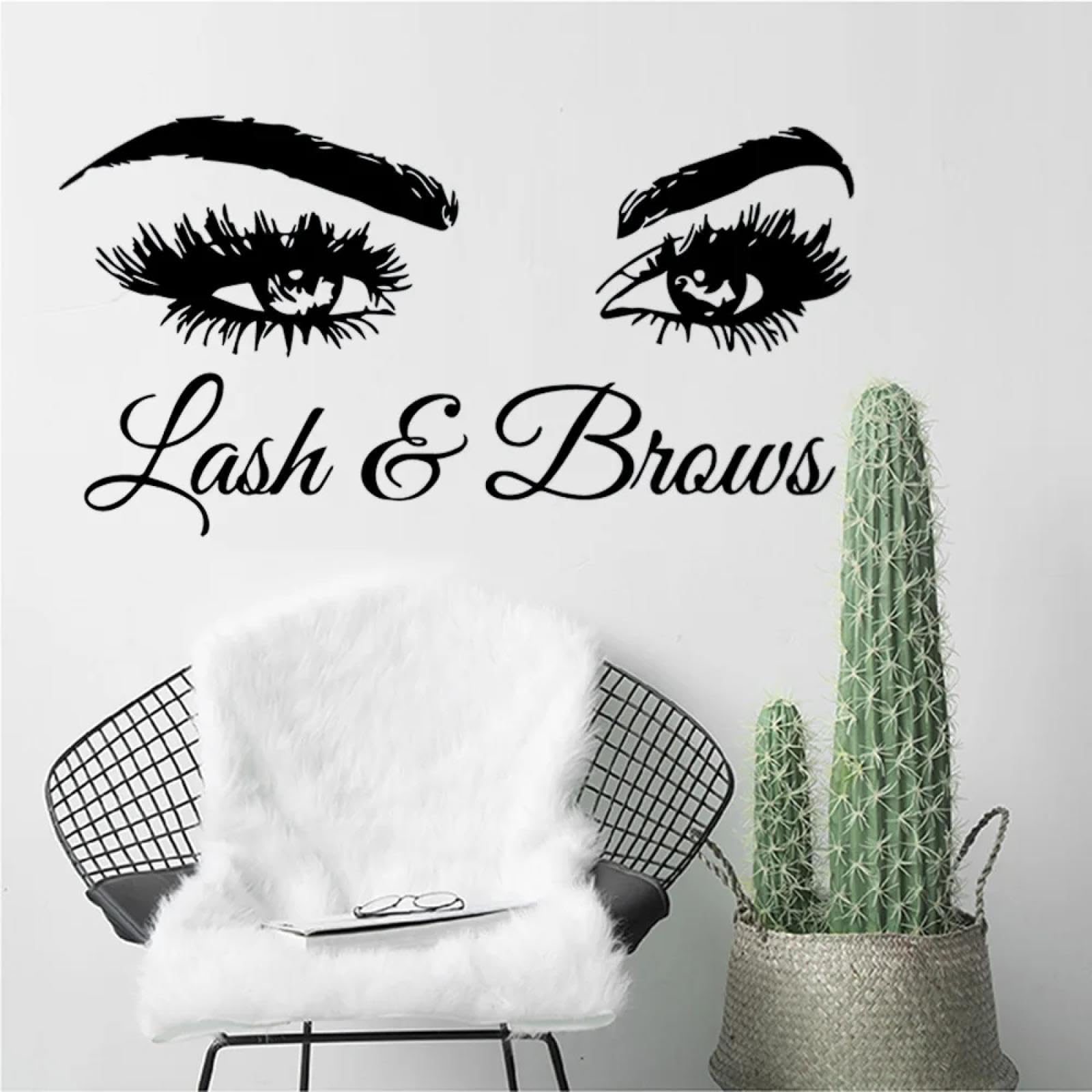 YOUOUSI Eyelash, Eyebrow, Beauty wall Stickers, Girl's Room Vinyl Stickers, Bedroom, Living Room, Beauty Salon wall Art Decals