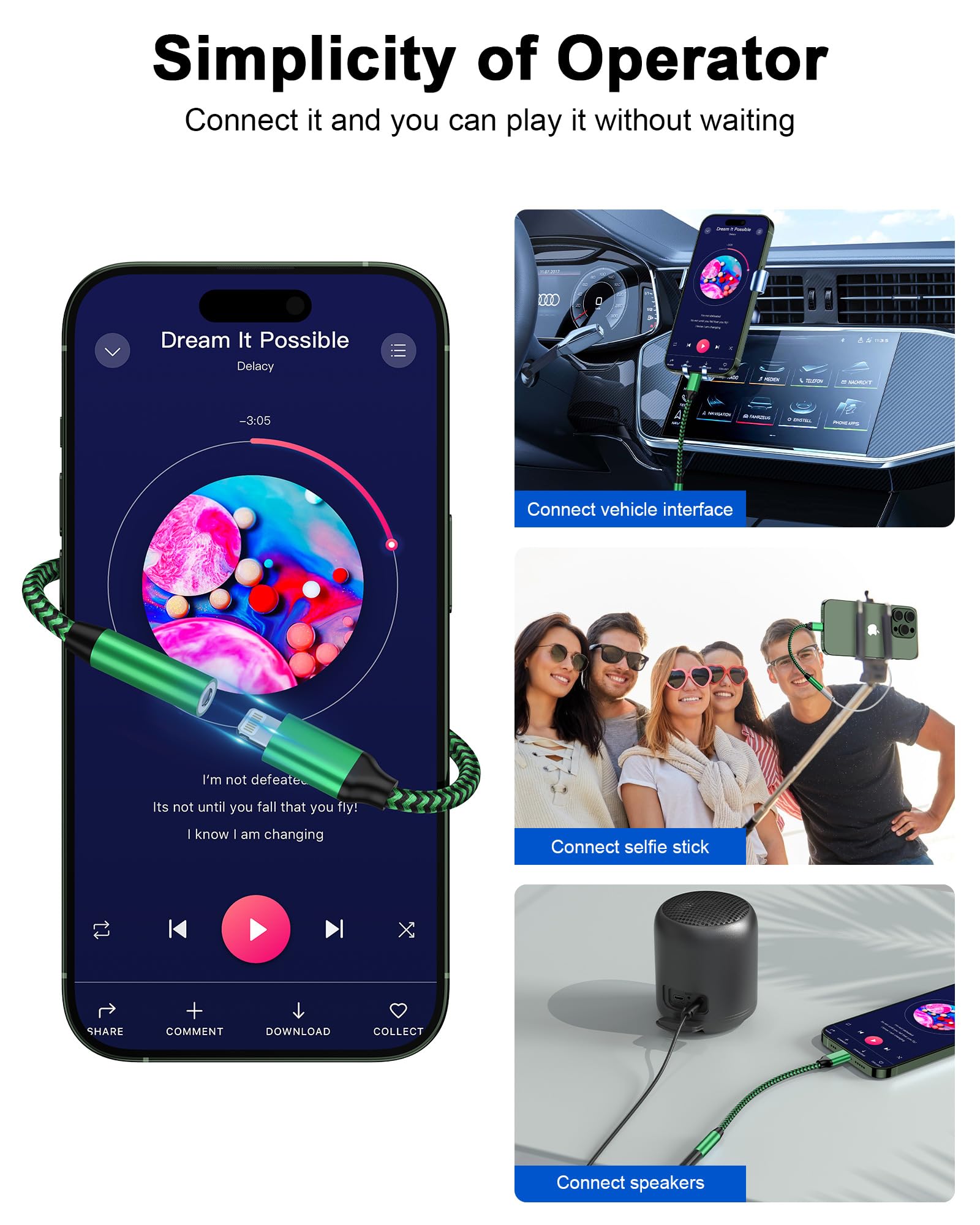 ヘッドフォンアダプタコネクタiPhone 6Sケース用オーディオケーブル ヘッドフォンアダプタコネクタiPhone 6Sケース用オーディオ