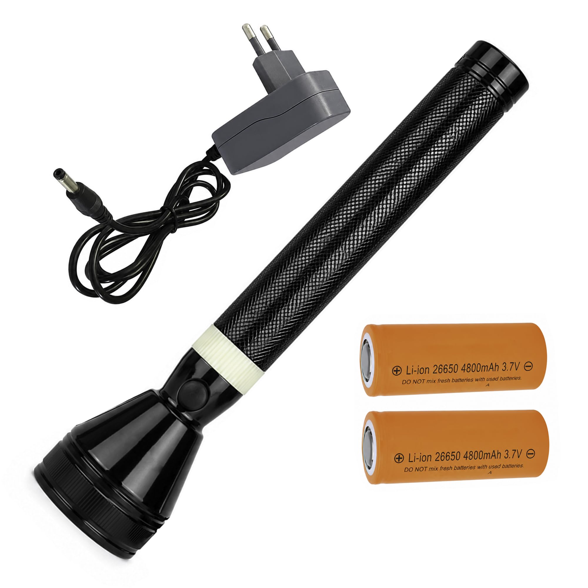 Heavy Duty Rechargeable LED Torch Light, Powerful Searchlight with Long Distance Beam for Security, Trekking and Outdoor Adventures-image-46