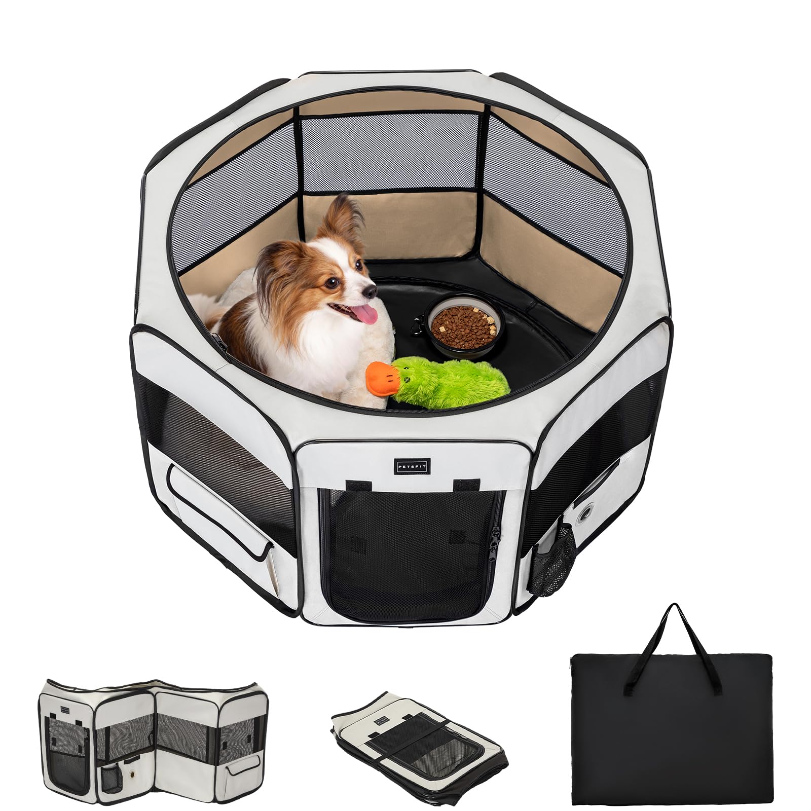 Petsfit Portátil Parque para Perros,Parque Perros para Perros Conejos Gatos,Impermeable Parque de Juego de Tela Oxford,Diseño Pop-Up