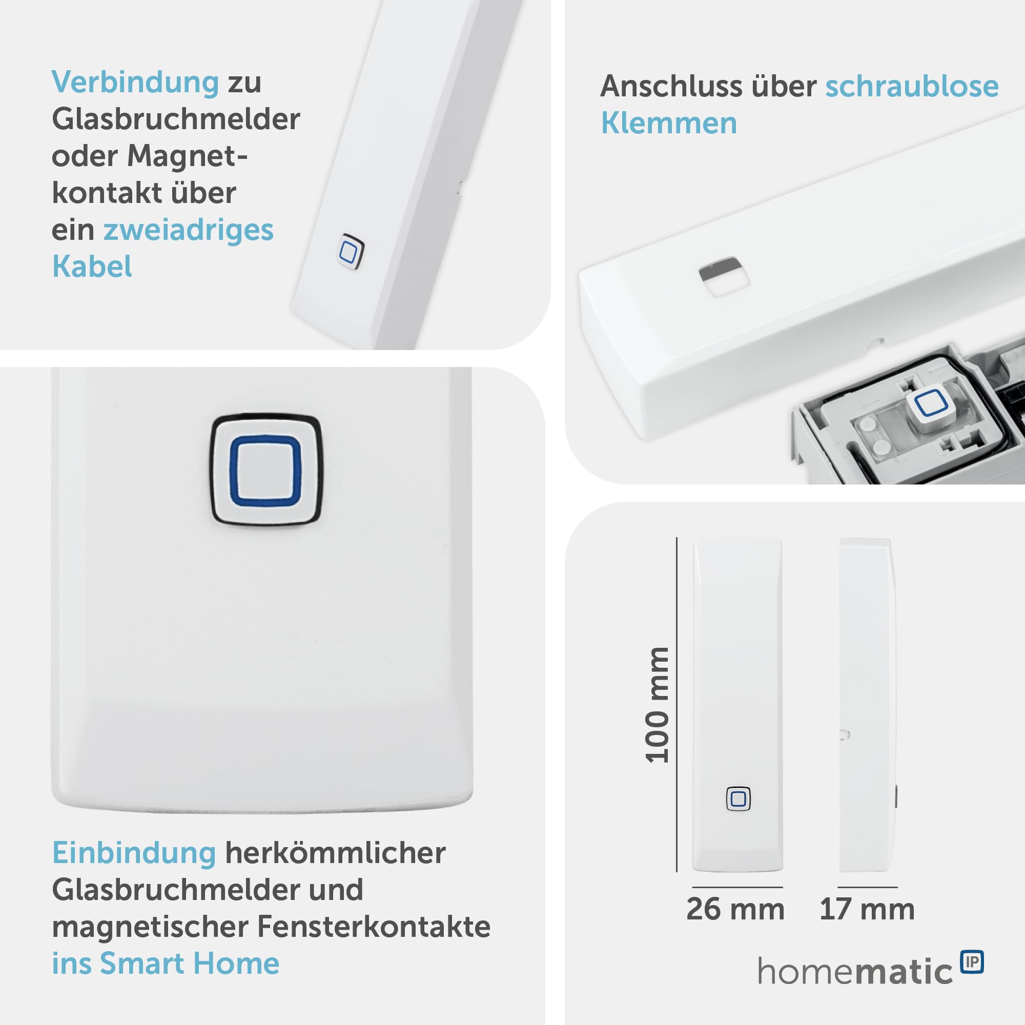 Homematic IP Smart Home Kontakt-Schnittstelle, 3 V, weiß, 153149A0