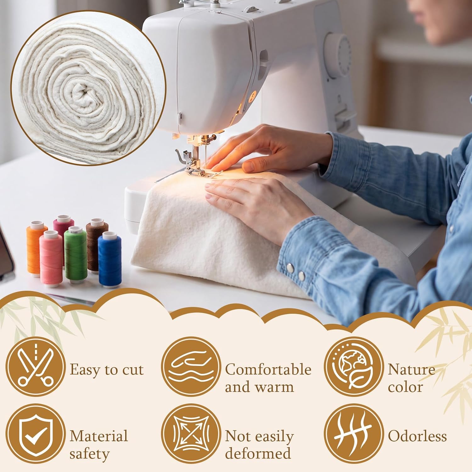 Gilprop King Size Bamboo Silk Quilt Batting, 120 x 122'' Natural Fiber Fill