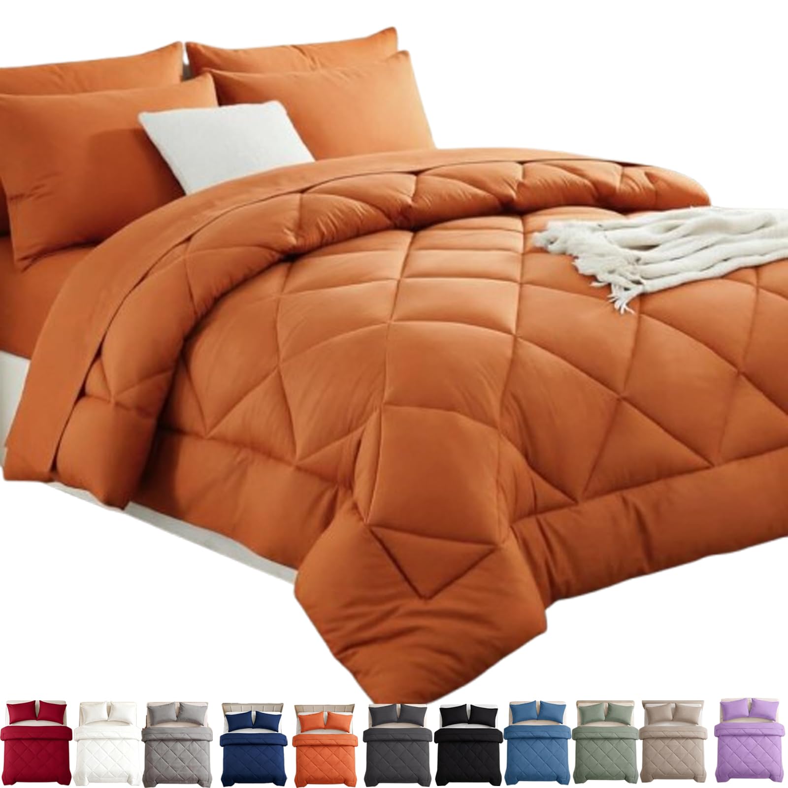 GXHNB Duvet And Cover In One, With 2 Pillowcases (Orange,220 * 240cm)