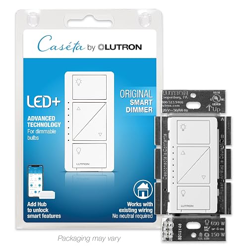 Lutron Caseta Smart Dimmer, No Neutral