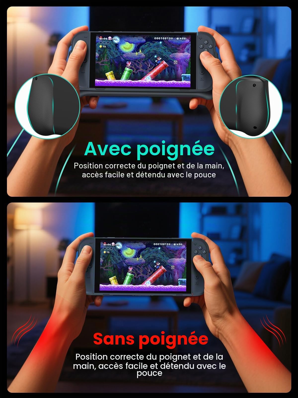 GagaKing Coque Batterie pour Nintendo Switch 2, boîtier de Recharge Rapide PD/QC 10000mAh – écran LED, Ports USB-C, 2 emplacements pour Cartes de Jeu et Support intégré