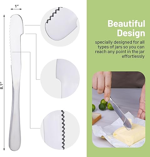 Miniatura 2 de Cuchillo esparcidor de espátula multifunción, cuchillo de mantequilla de maní de acero inoxidable, raspador de mayonesa, gelatina, chocolate o fresa