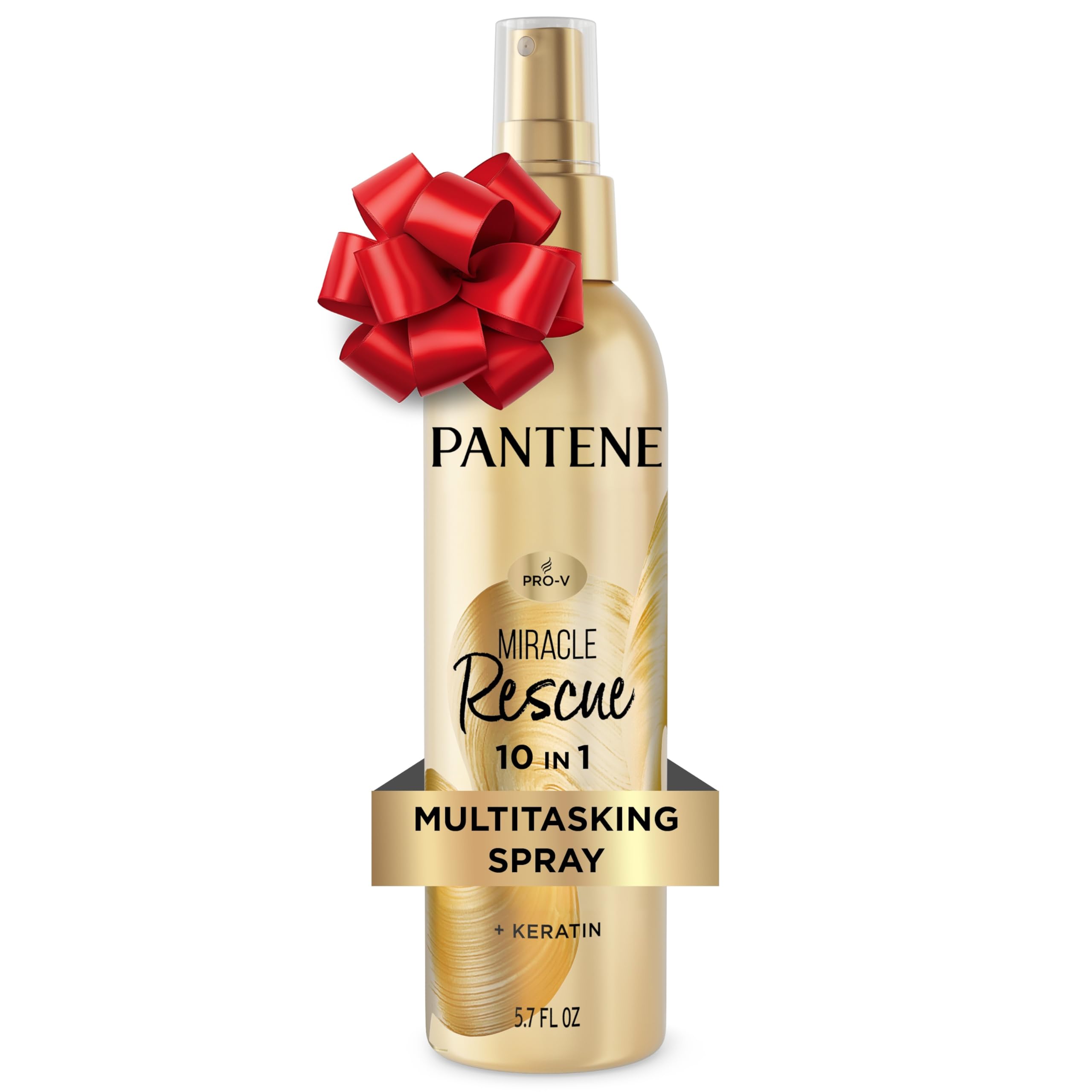 Pantene Miracle Rescue 10in1 Multitasking Spray - Heat Protection, Detangles, Repairs Damaged, Dry Hair, Improves Shine, Leave-In Conditioning Treatment with Keratin and Pro-Vitamin B5, 5.7 oz