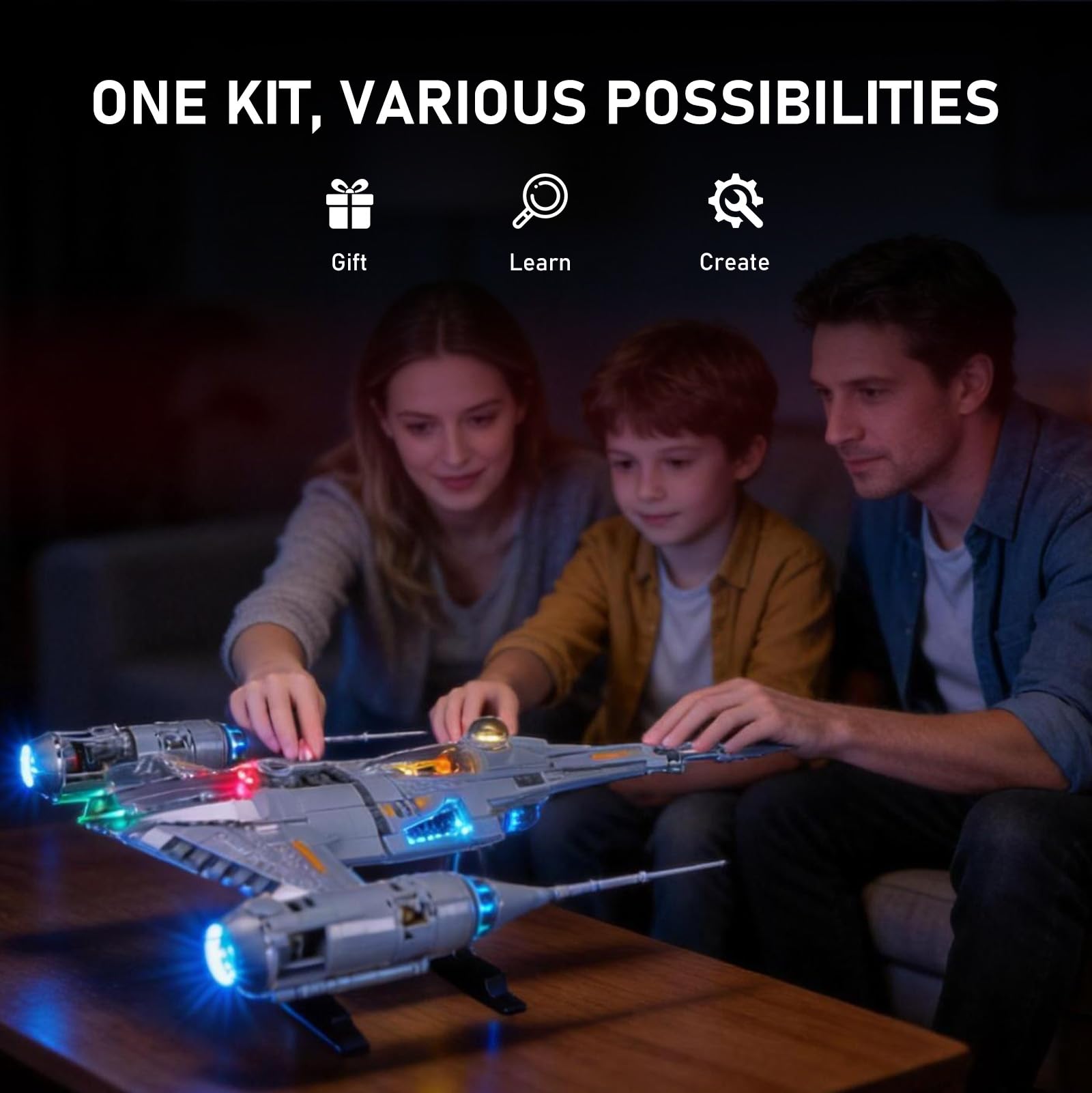 BRIKSMAX Illuminazione a LED per LEGO Star Wars N-1 Starfighter del Mandaloriano 75442, set di luci compatibili per mattoncini da costruzione, senza set Lego, luce decorativa di alta qualità per