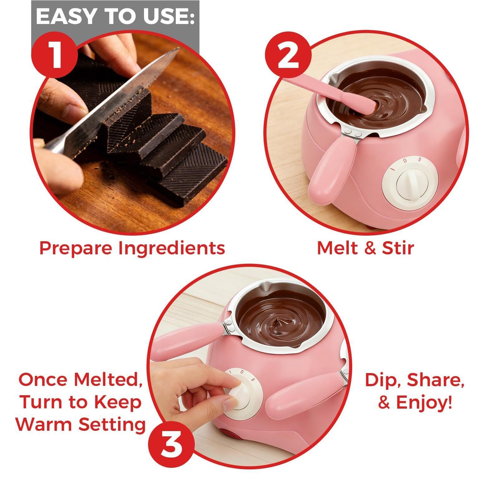 Chocolatera Derretidor eléctrico con control térmico y 2 niveles